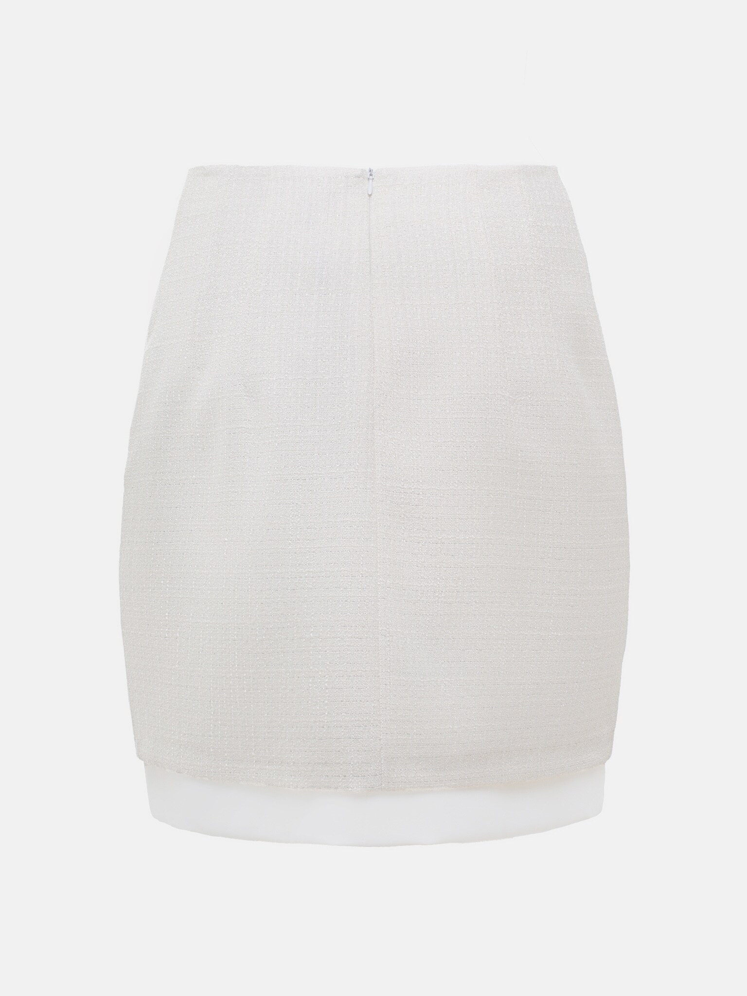 Tweed mini skirt with contrasting insert :: LICHI - Online fashion store