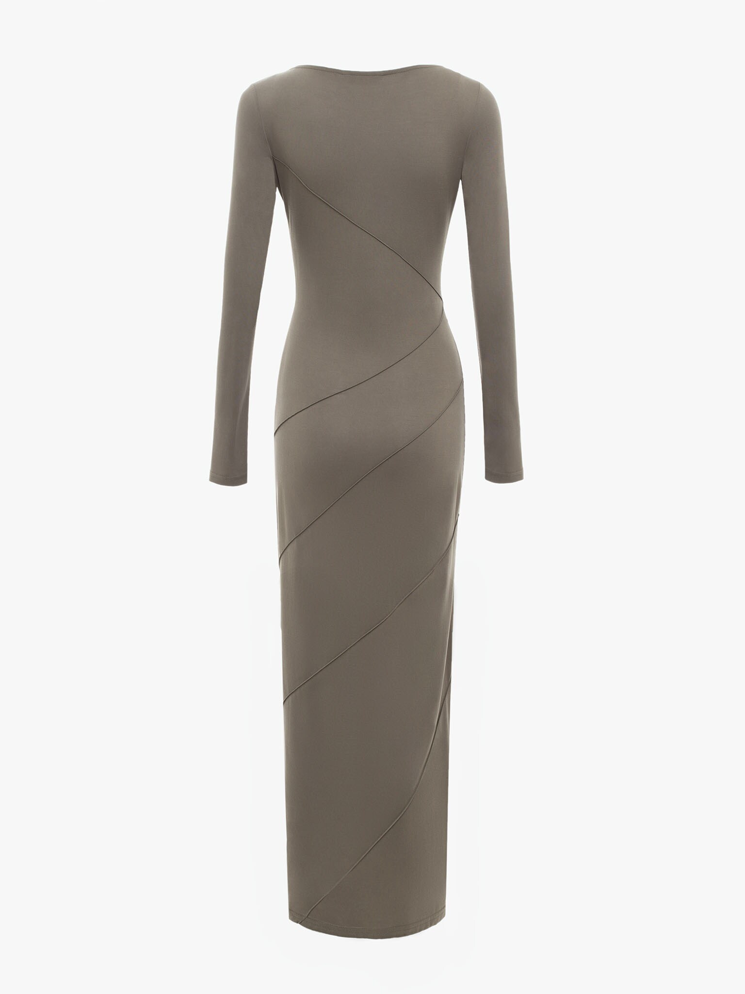 Jersey maxi dress with diagonal seams