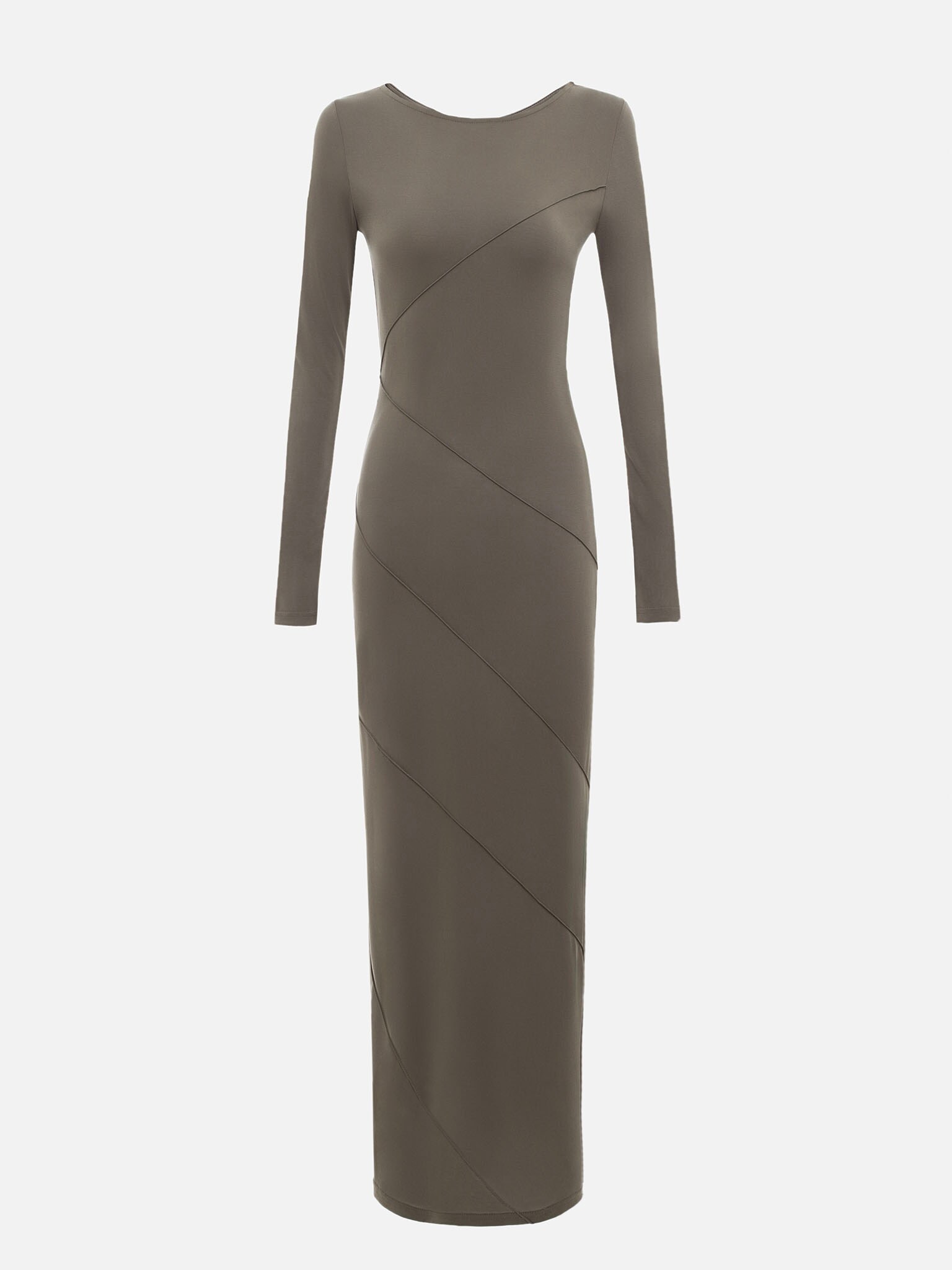 Jersey maxi dress with diagonal seams