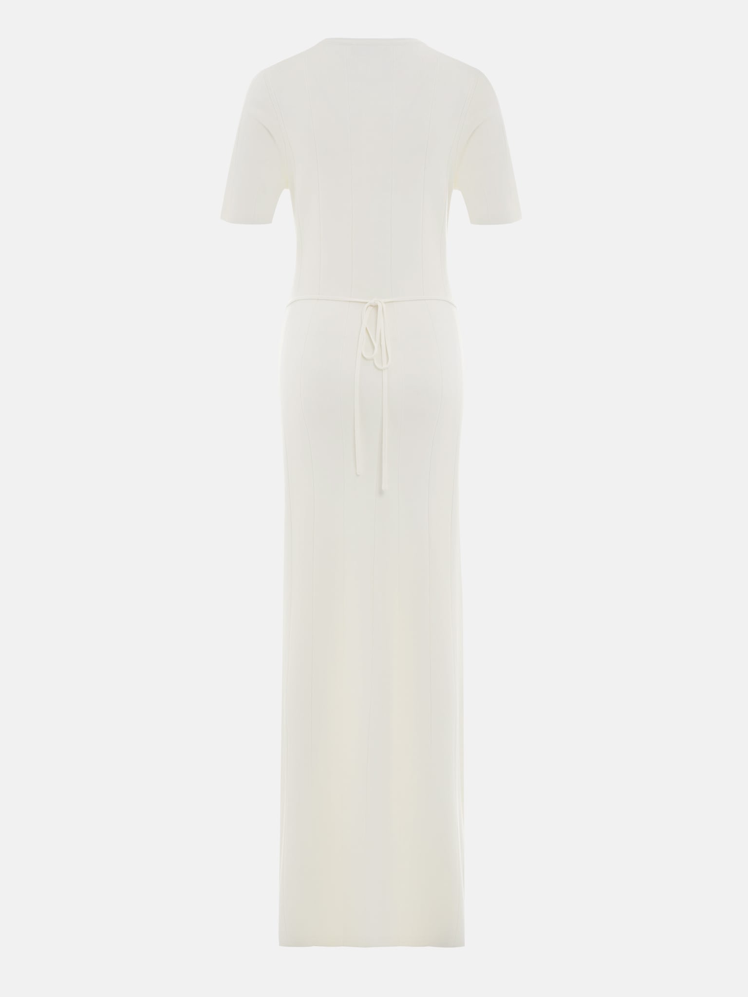 Full-length jersey maxi dress with back ties