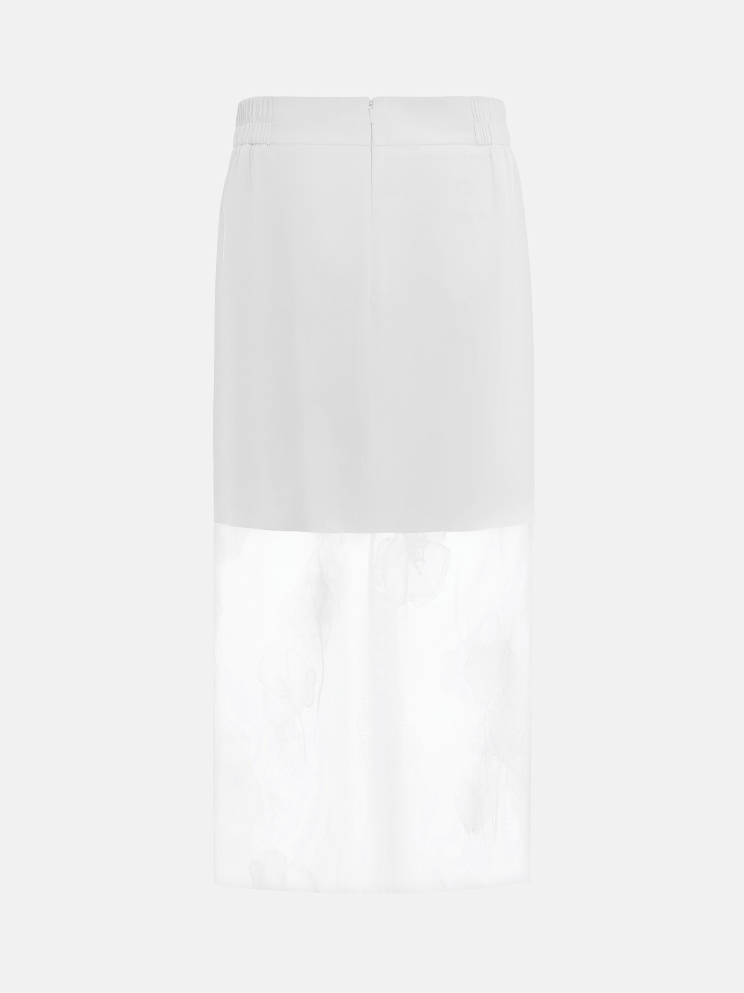 Полупрозрачная юбка миди с цветочным орнаментом