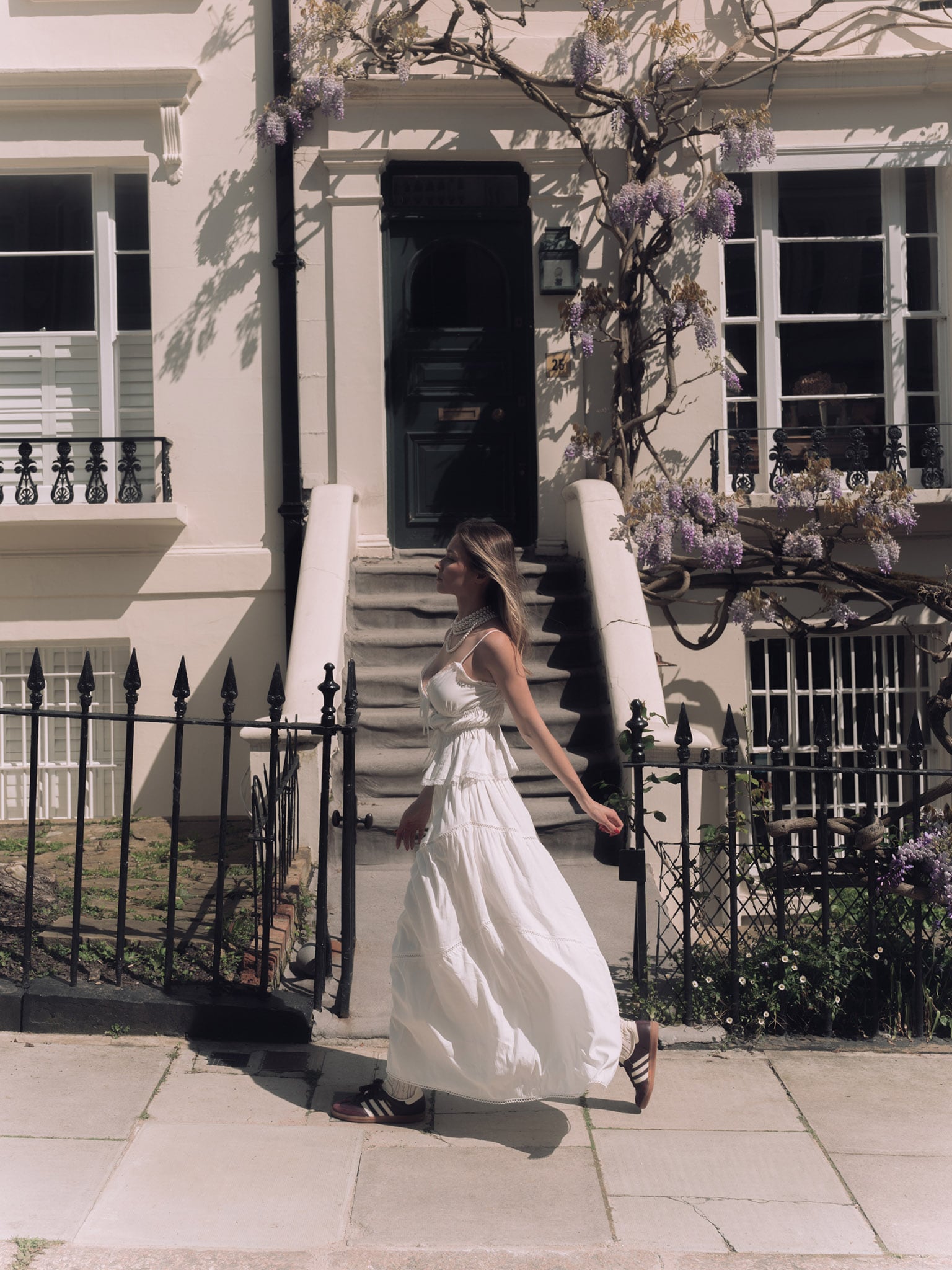 Ярусная юбка макси с завязками на талии