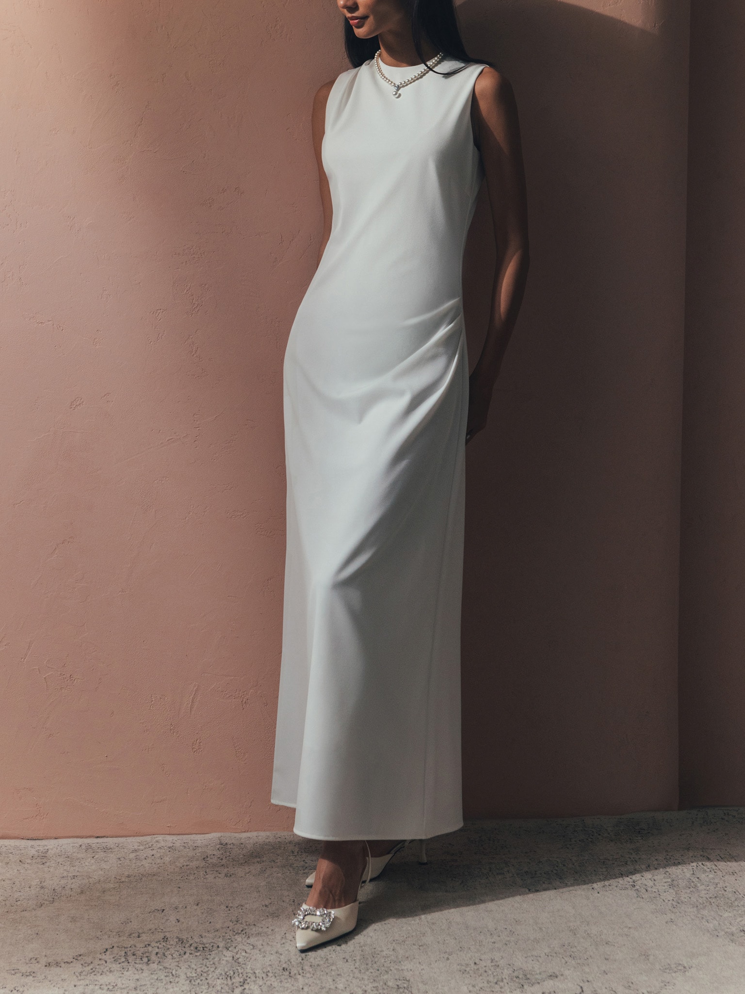 Straight sleeveless maxi dress :: LICHI - Online fashion store