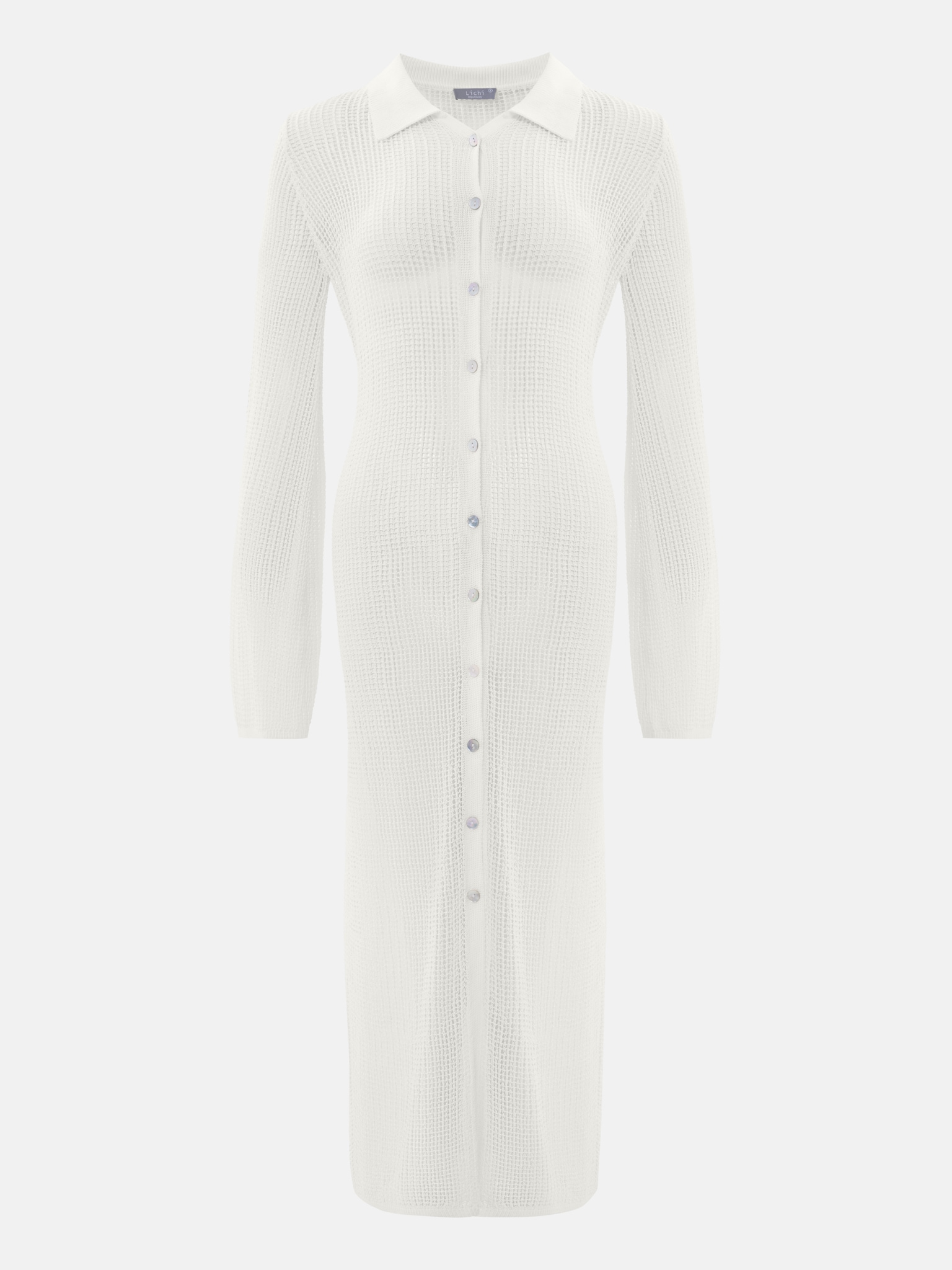 Пляжное платье макси в мелкую сетку