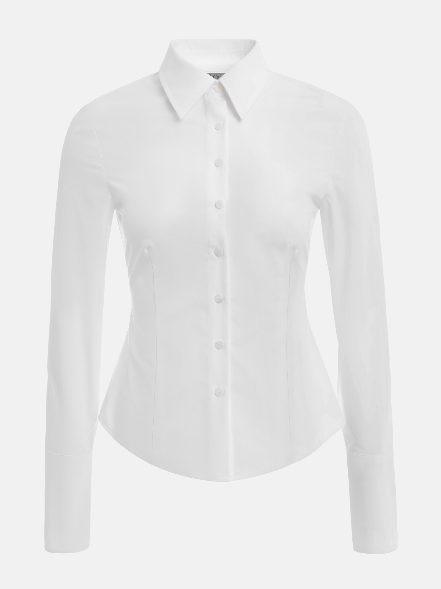 Fitted shirt with triangular collar