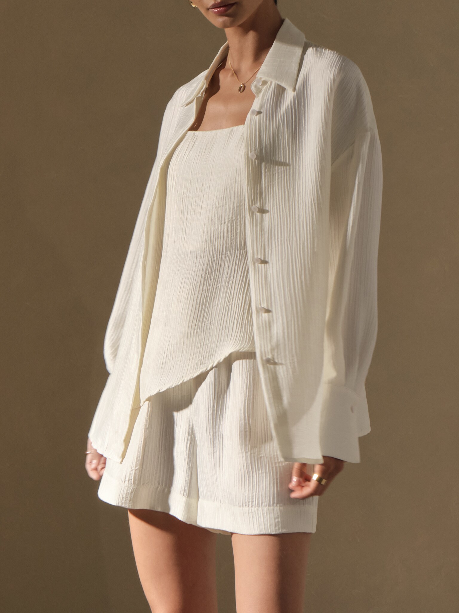 Shirt in textured fabric :: LICHI - Online fashion store