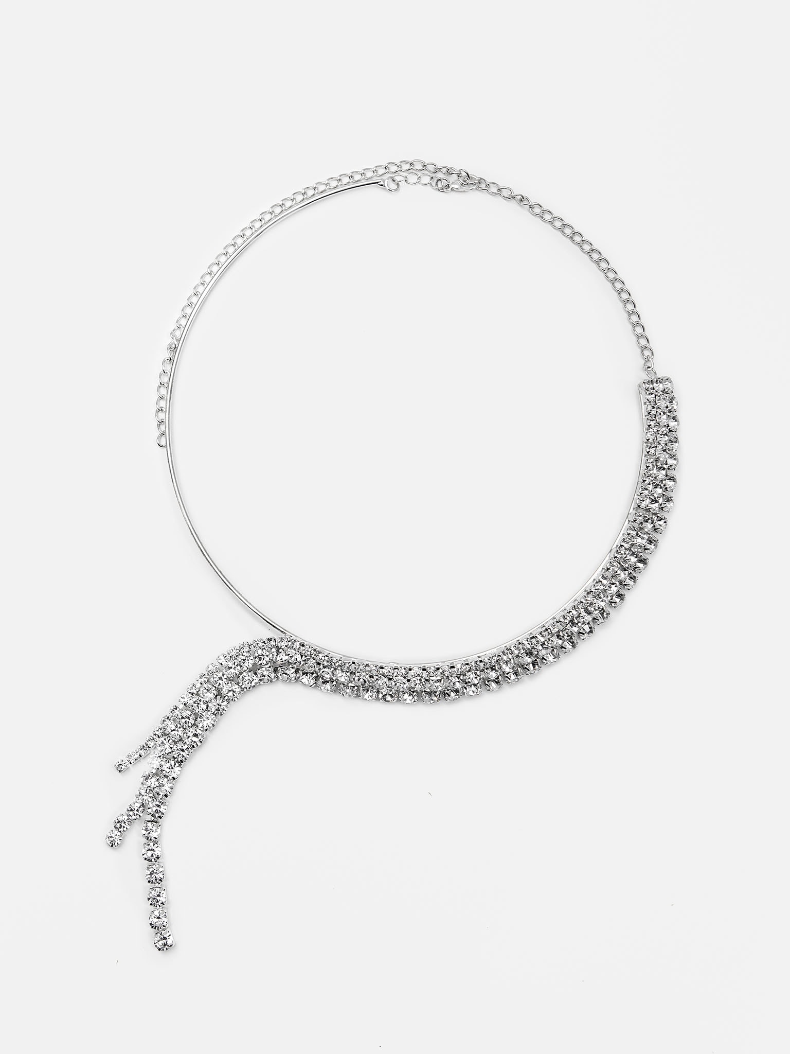 Асимметричное колье-цепь со стразами :: LICHI - Online fashion store