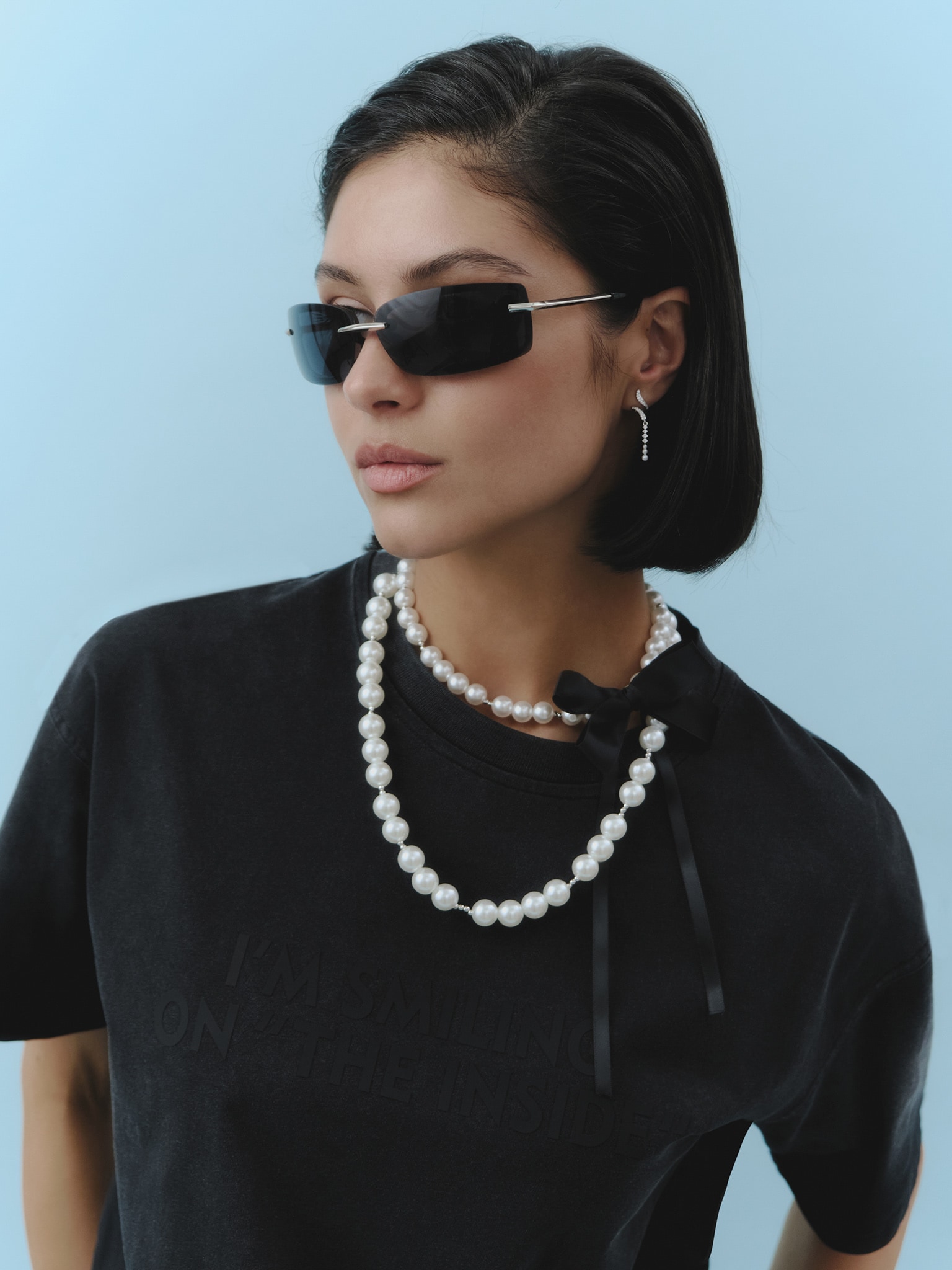 Прямоугольные очки с металлическими вставками