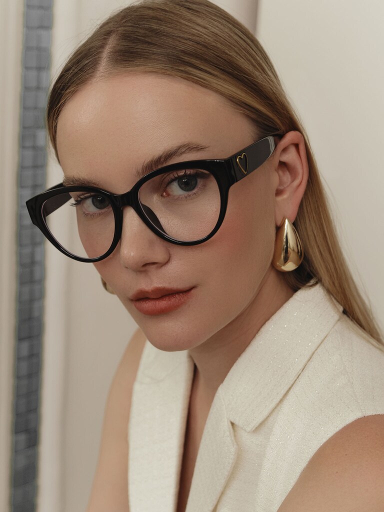 Large glasses with hearts on the temples