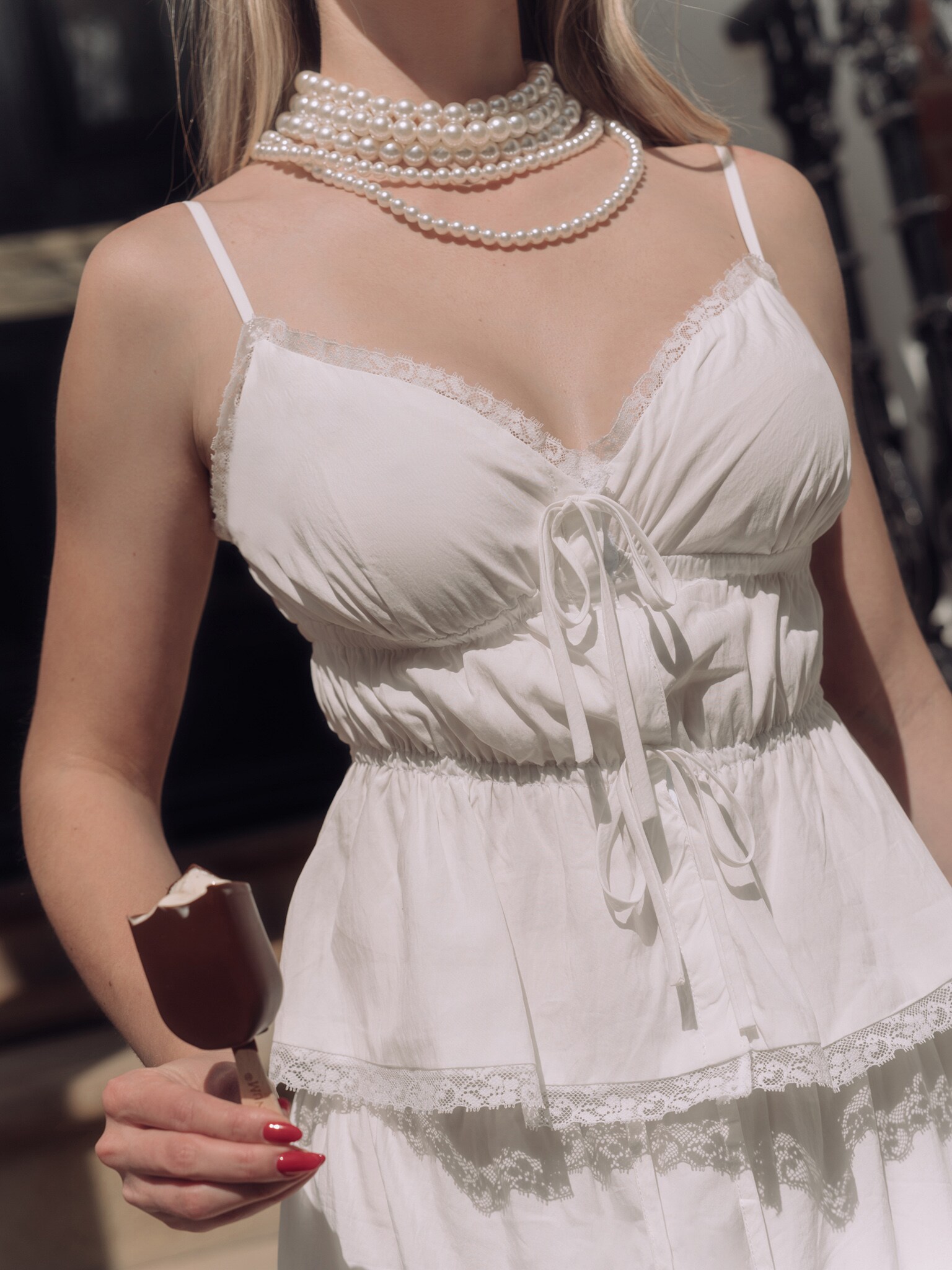 Strappy top with bows at the front :: LICHI - Online fashion