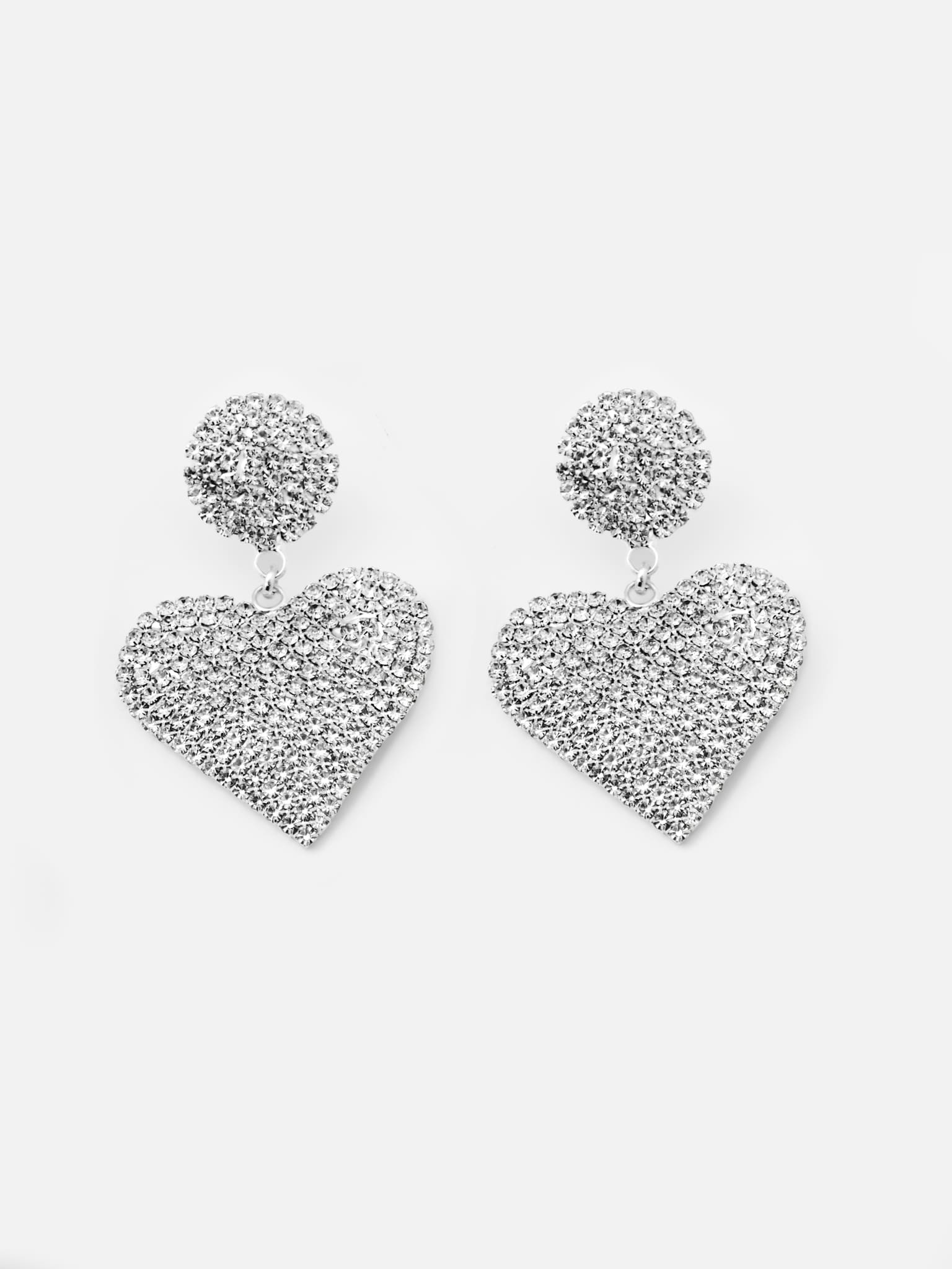 Rhinestone hearts earrings :: LICHI - Online fashion store