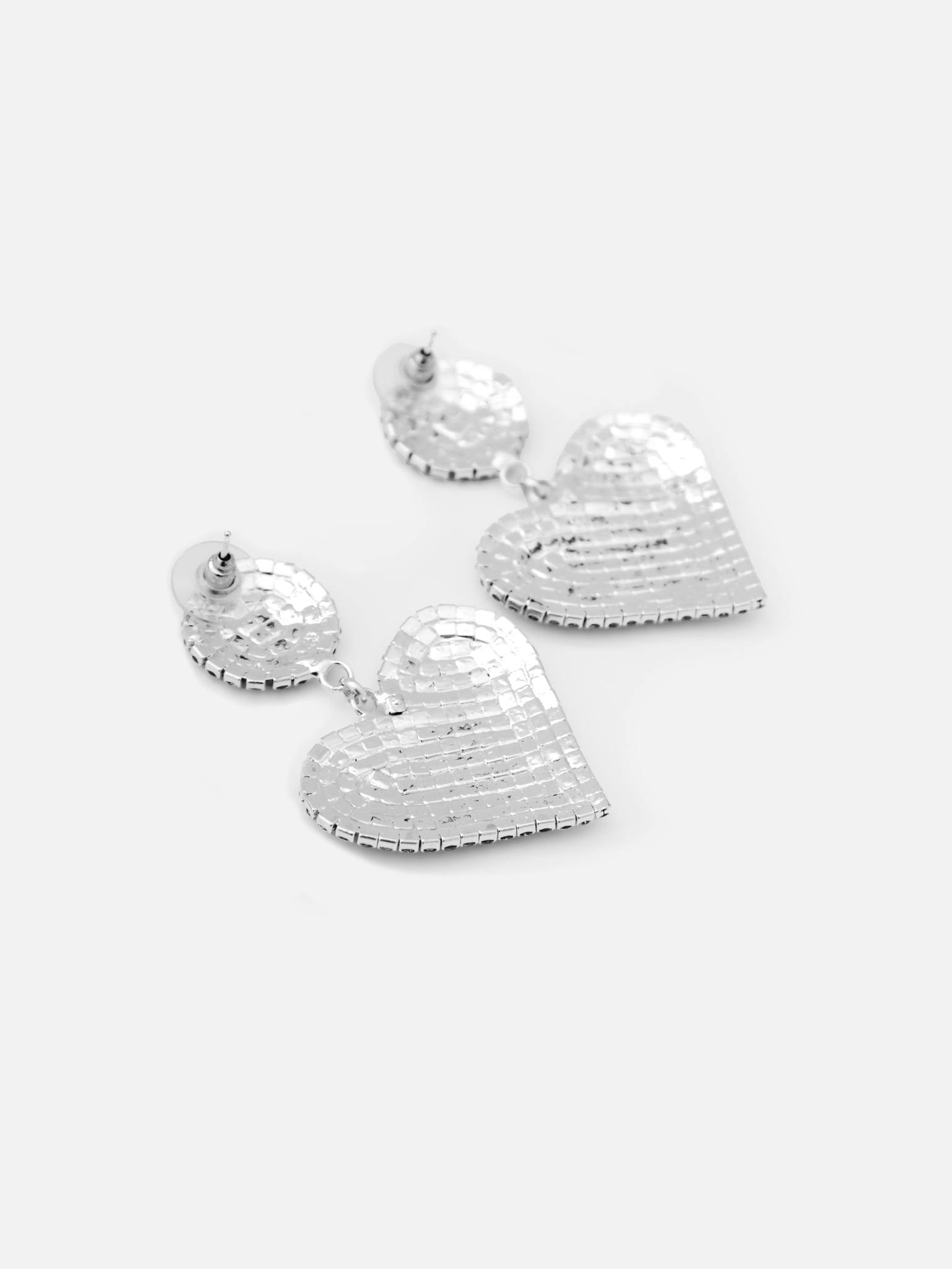 Rhinestone hearts earrings :: LICHI - Online fashion store