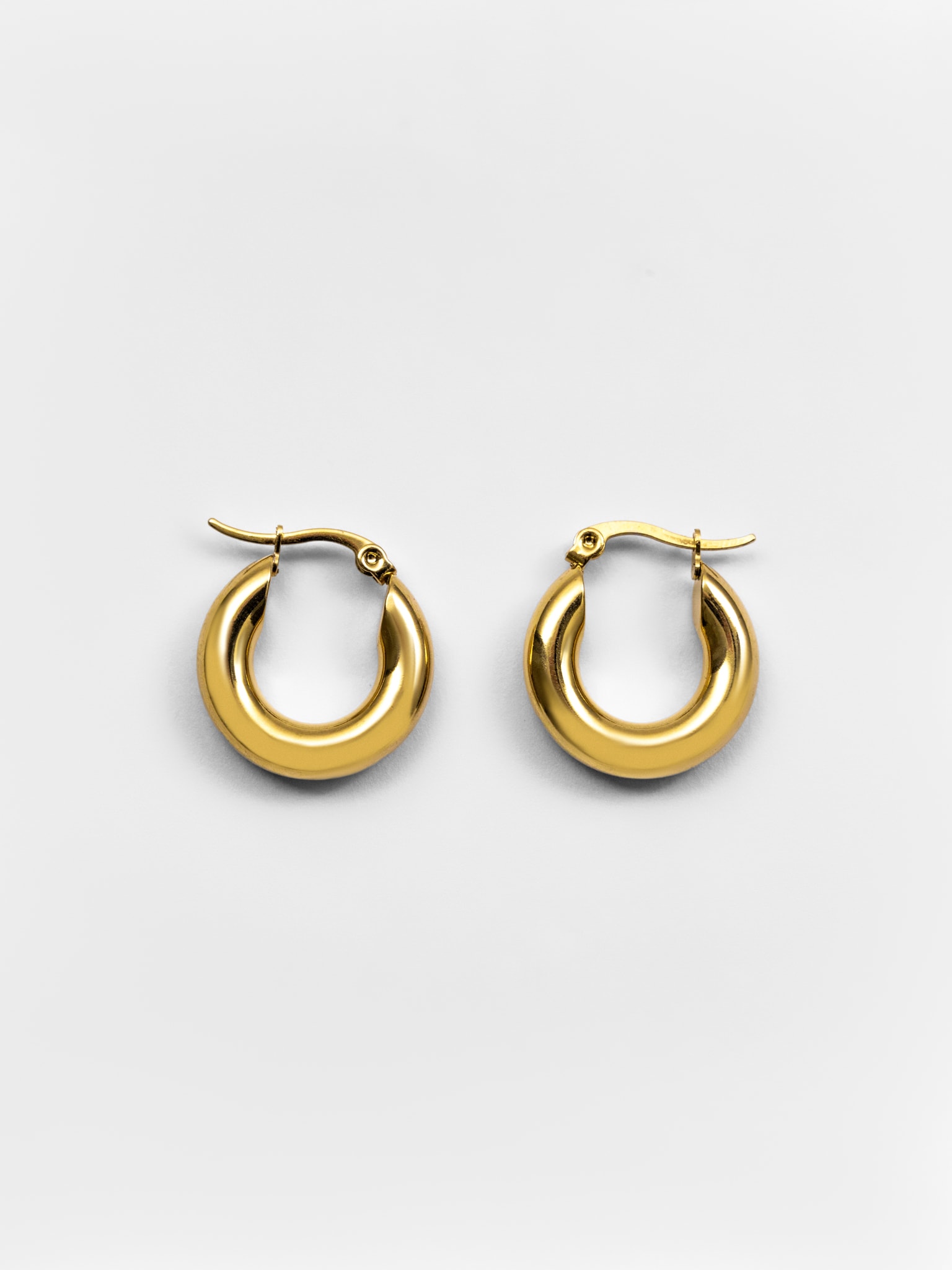 Brass metal hoop earrings :: LICHI - Online fashion store