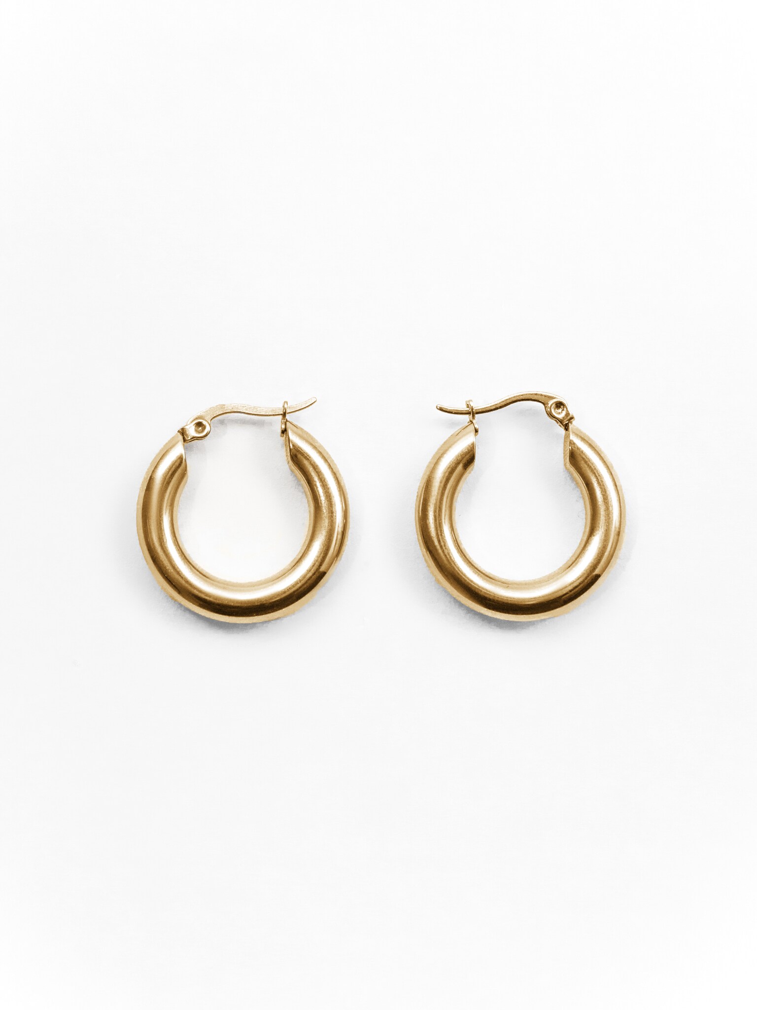 Brass metal hoop earrings :: LICHI - Online fashion store