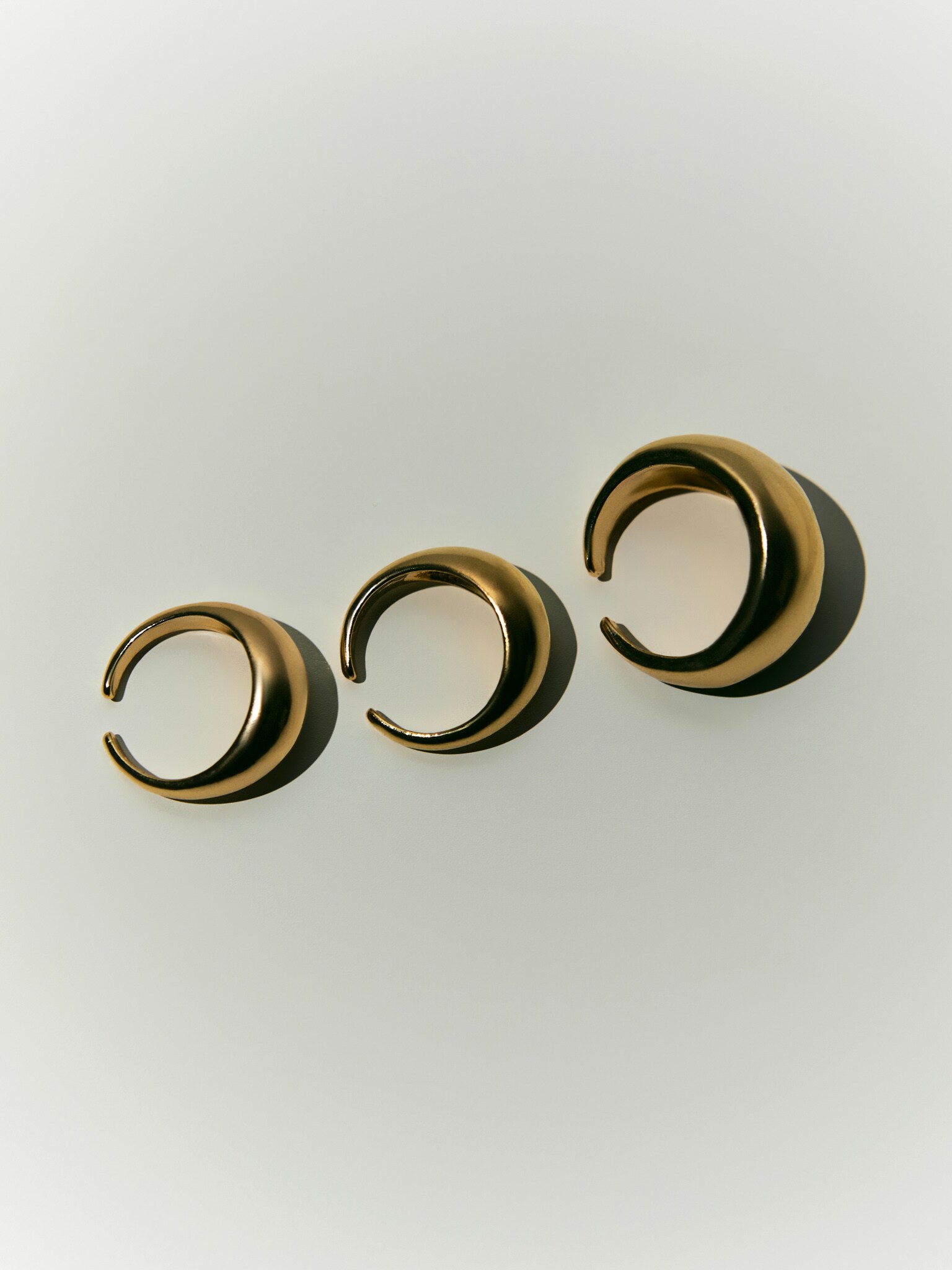 Set of three brass rings