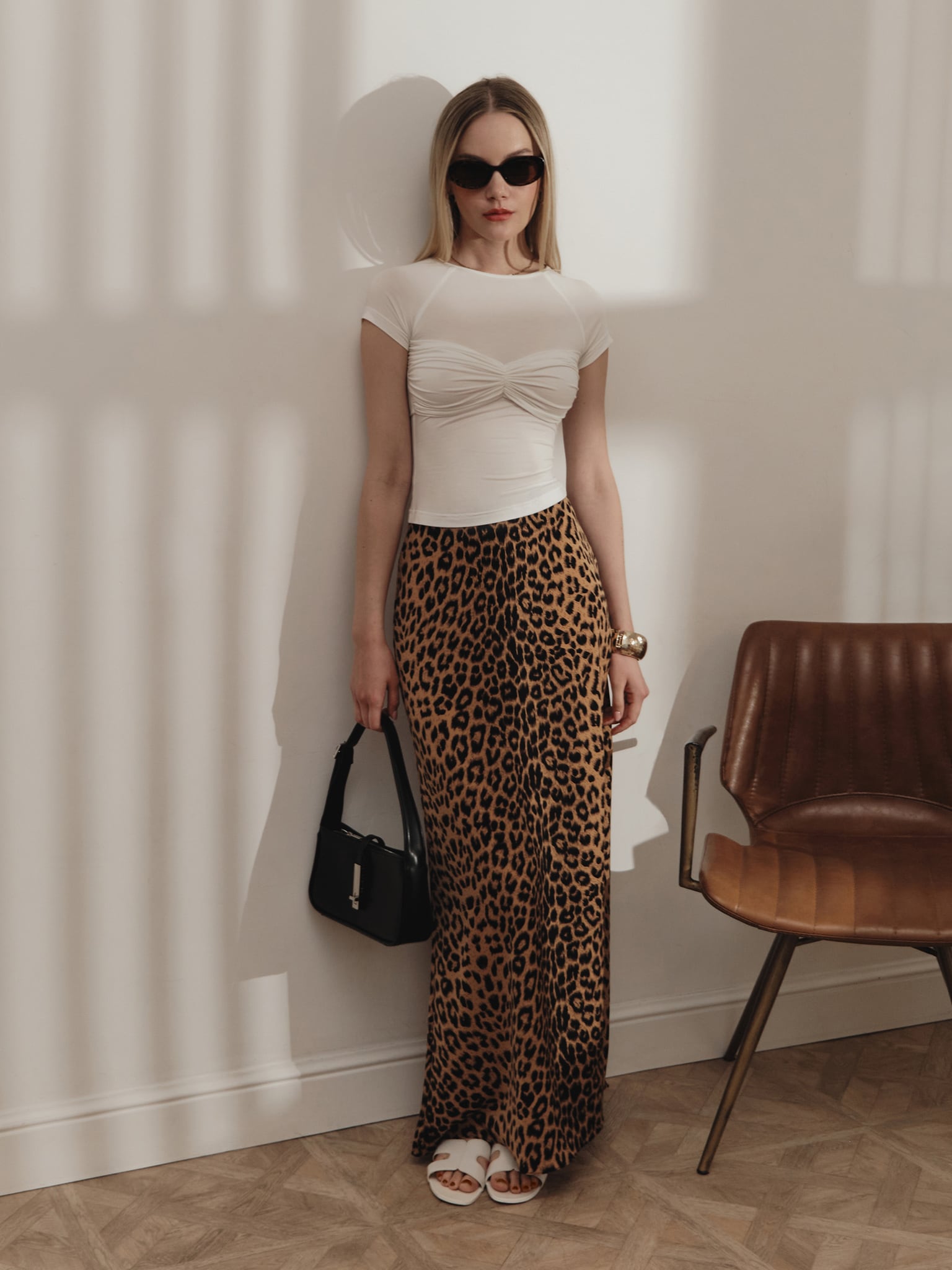 Леопардовая юбка макси
