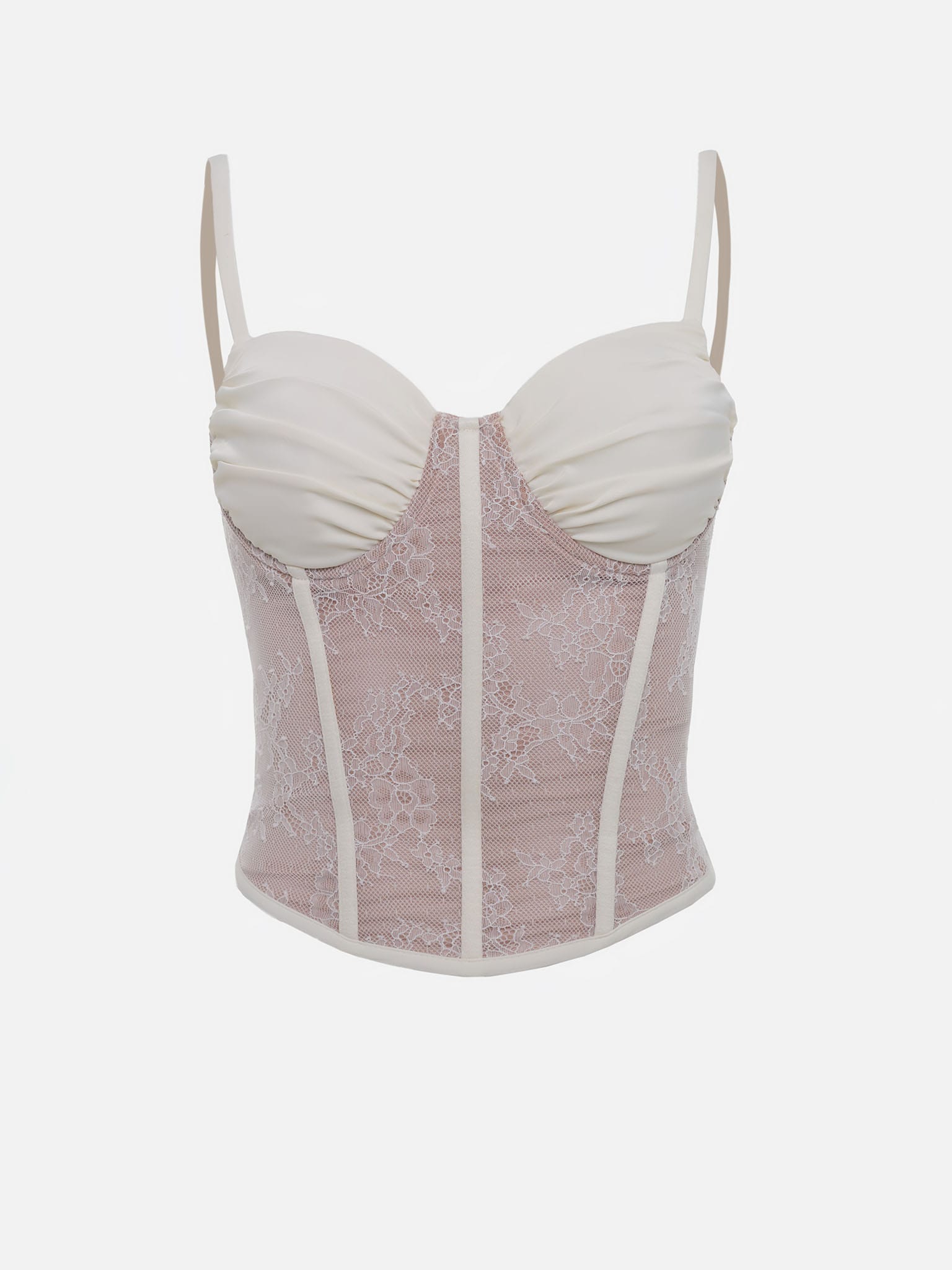 Satin and lace corset top