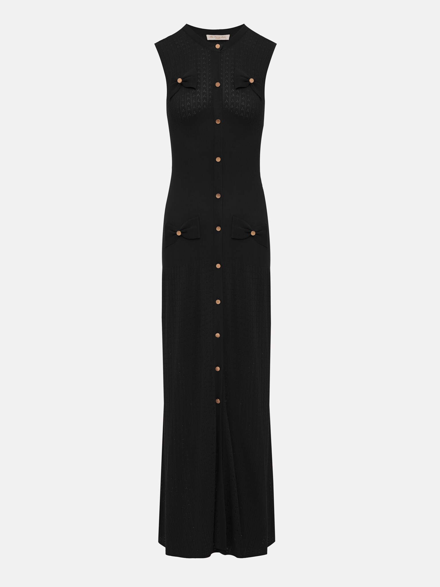 Knitted maxi dress with golden buttons