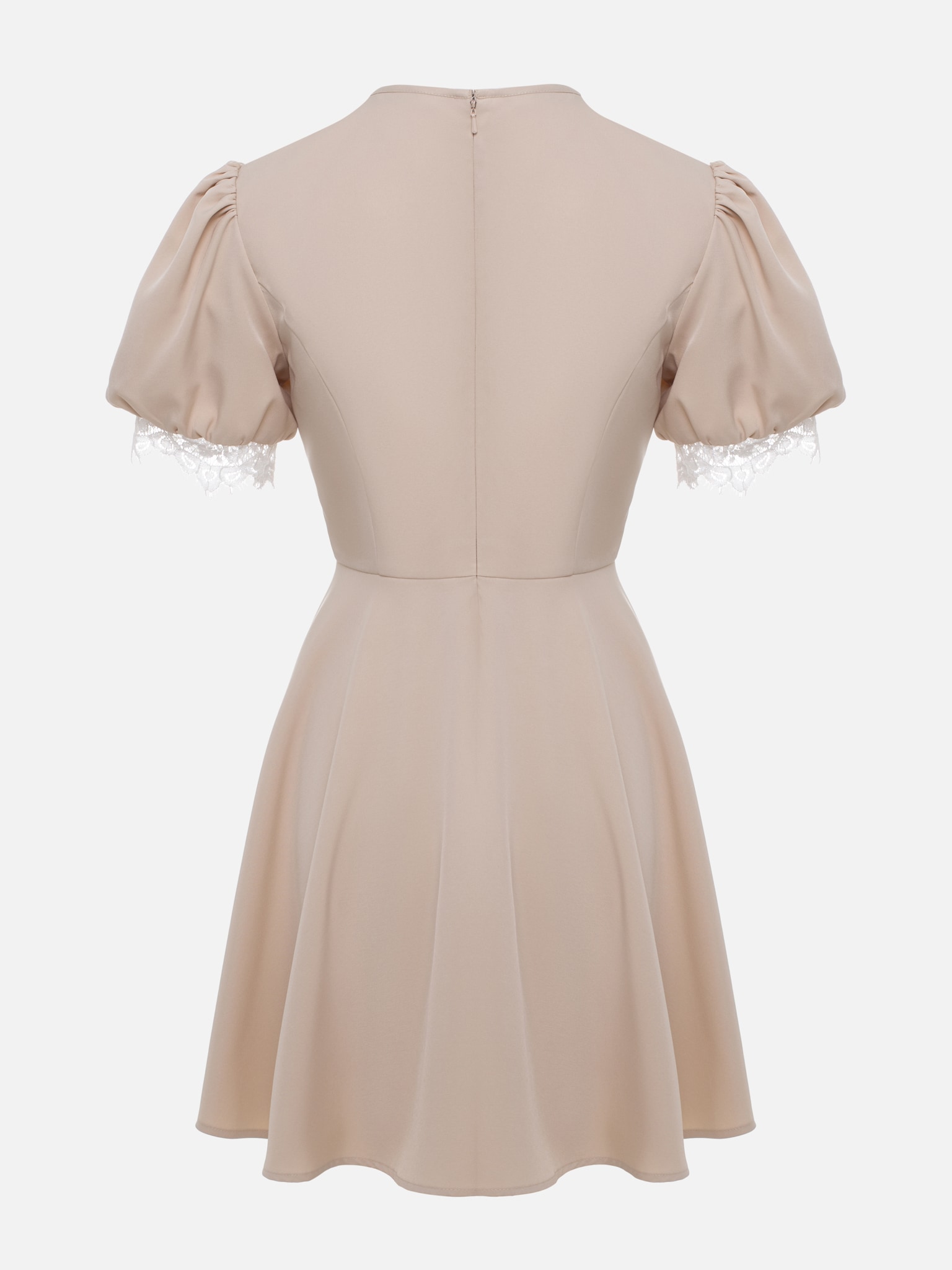 Mini dress with lace collar and cuffs