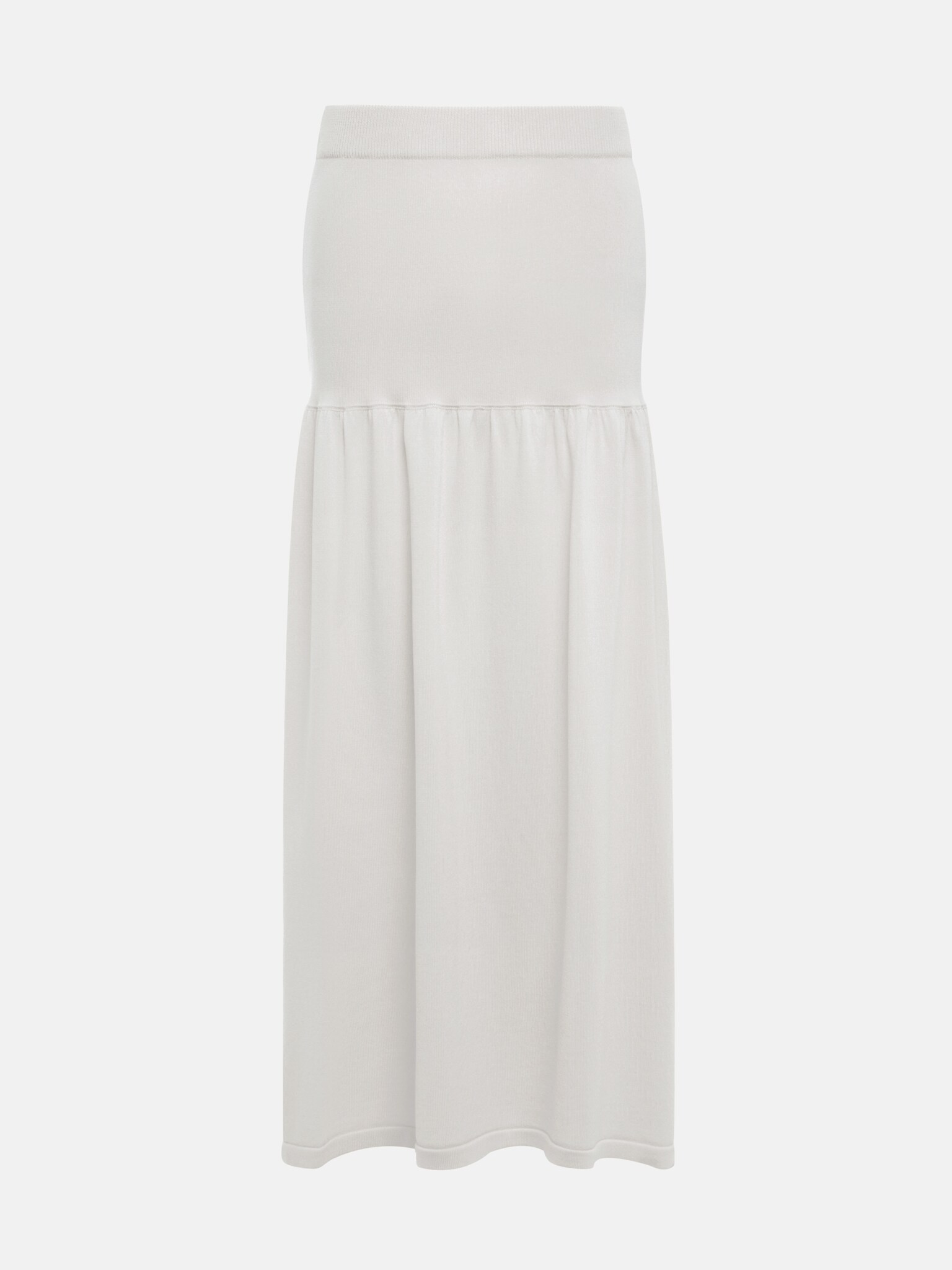 Jersey midi skirt with flounce