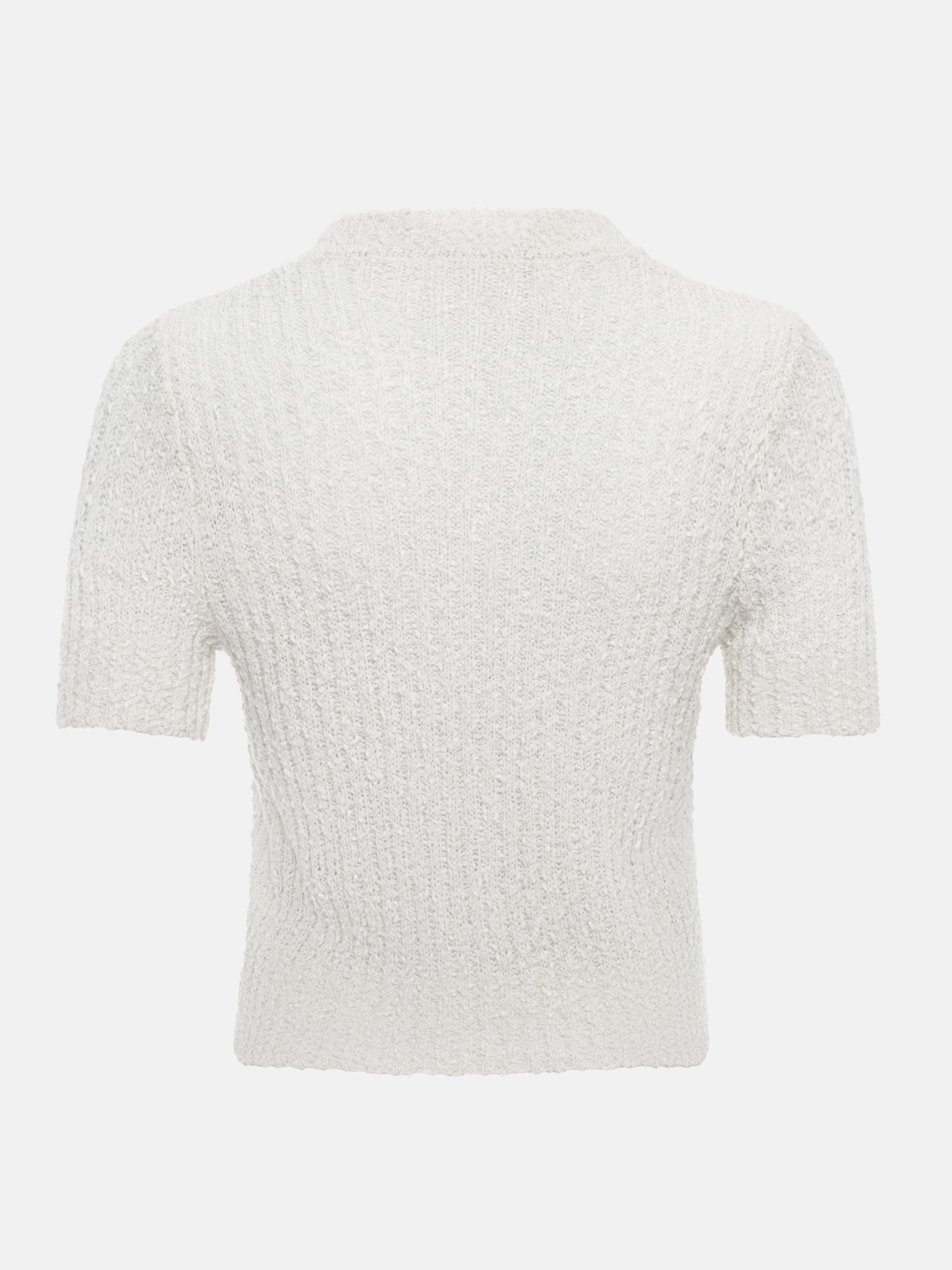 Jersey cardigan with short sleeves and large buttons