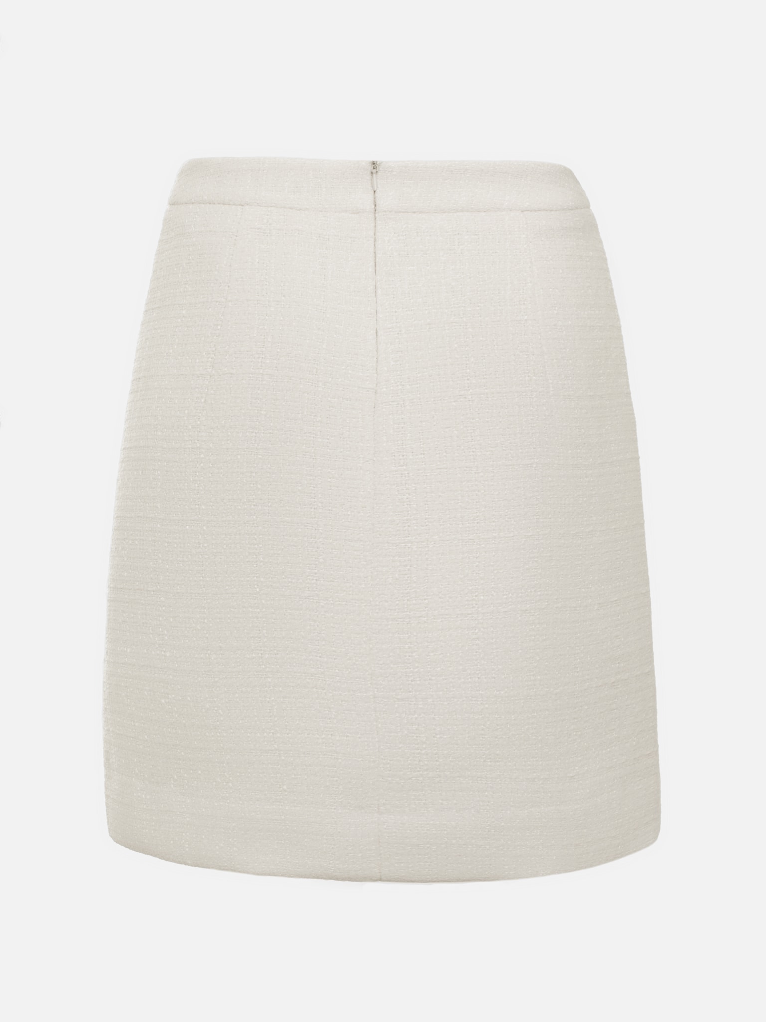 Tweed mini skirt with a slit