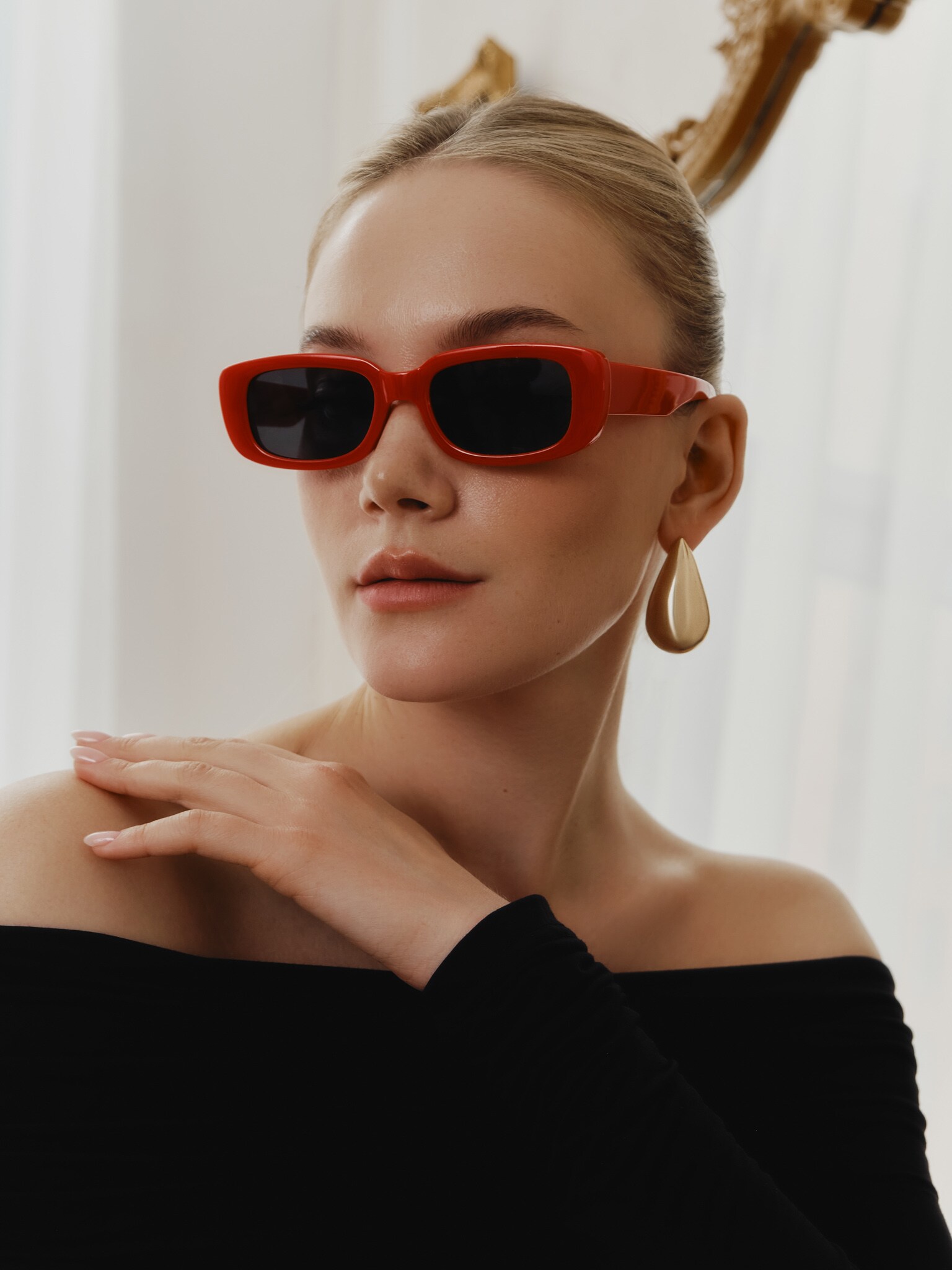 Large red sunglasses best sale