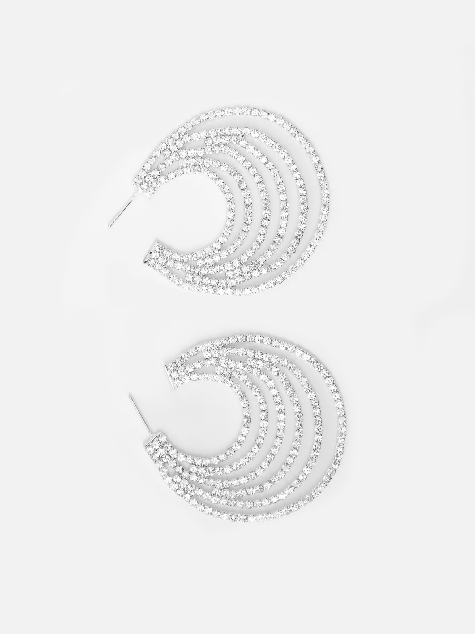 Серьги-кольца из страз