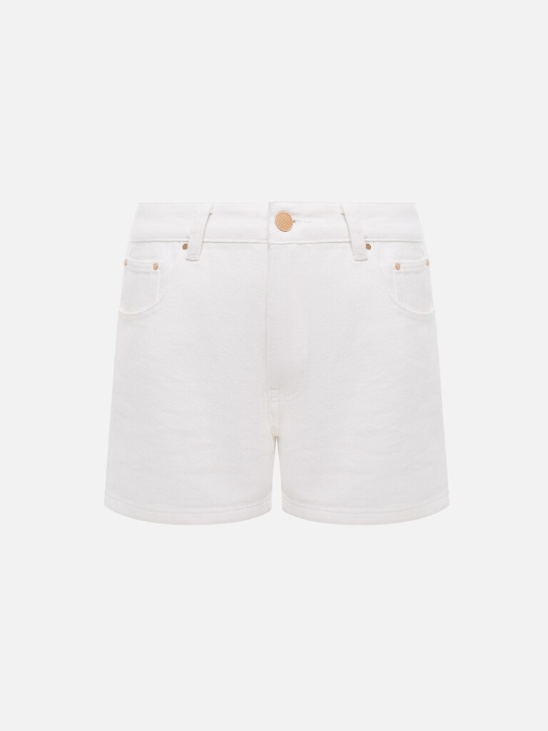 Mid-rise denim shorts