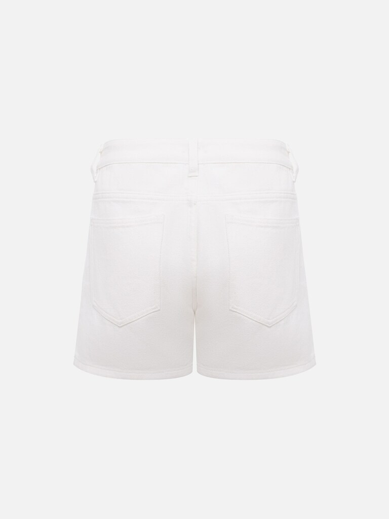 Mid-rise denim shorts