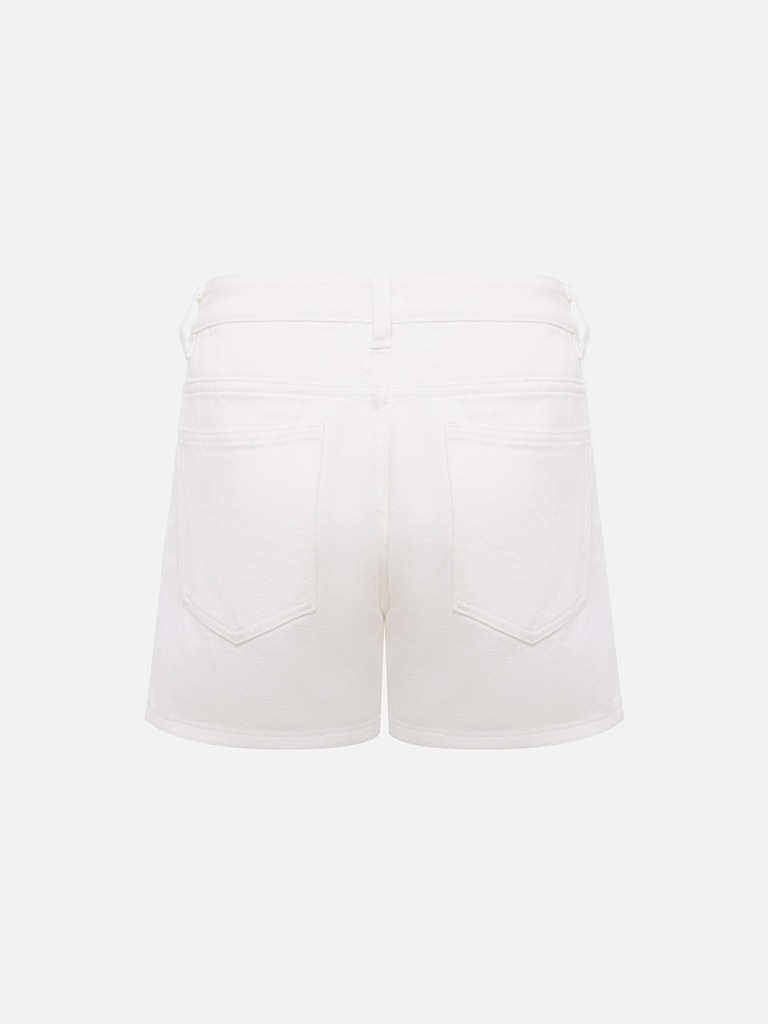 Mid-rise denim shorts