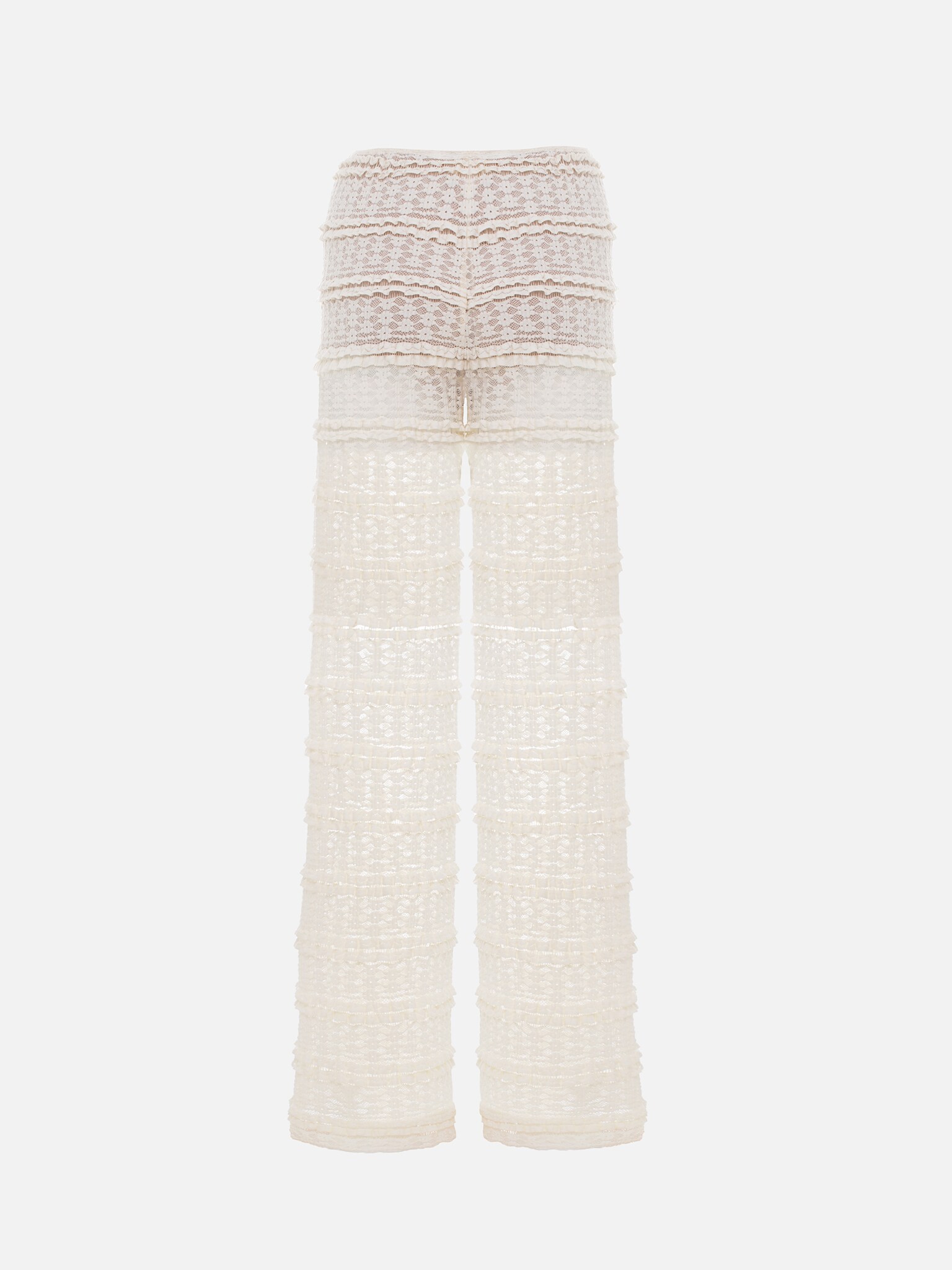 Openwork knitted trousers