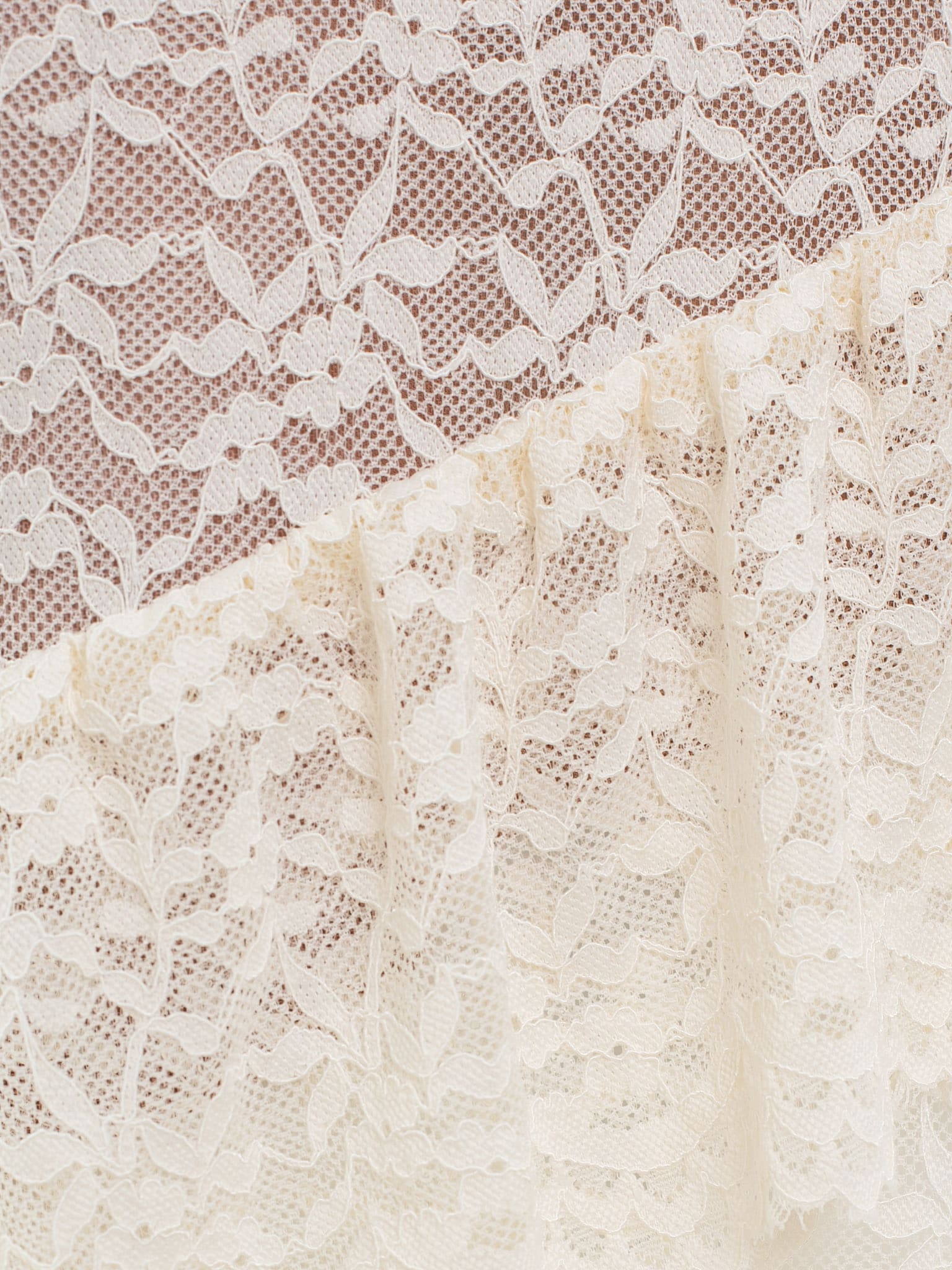 Lace maxi skirt with diagonal flounces