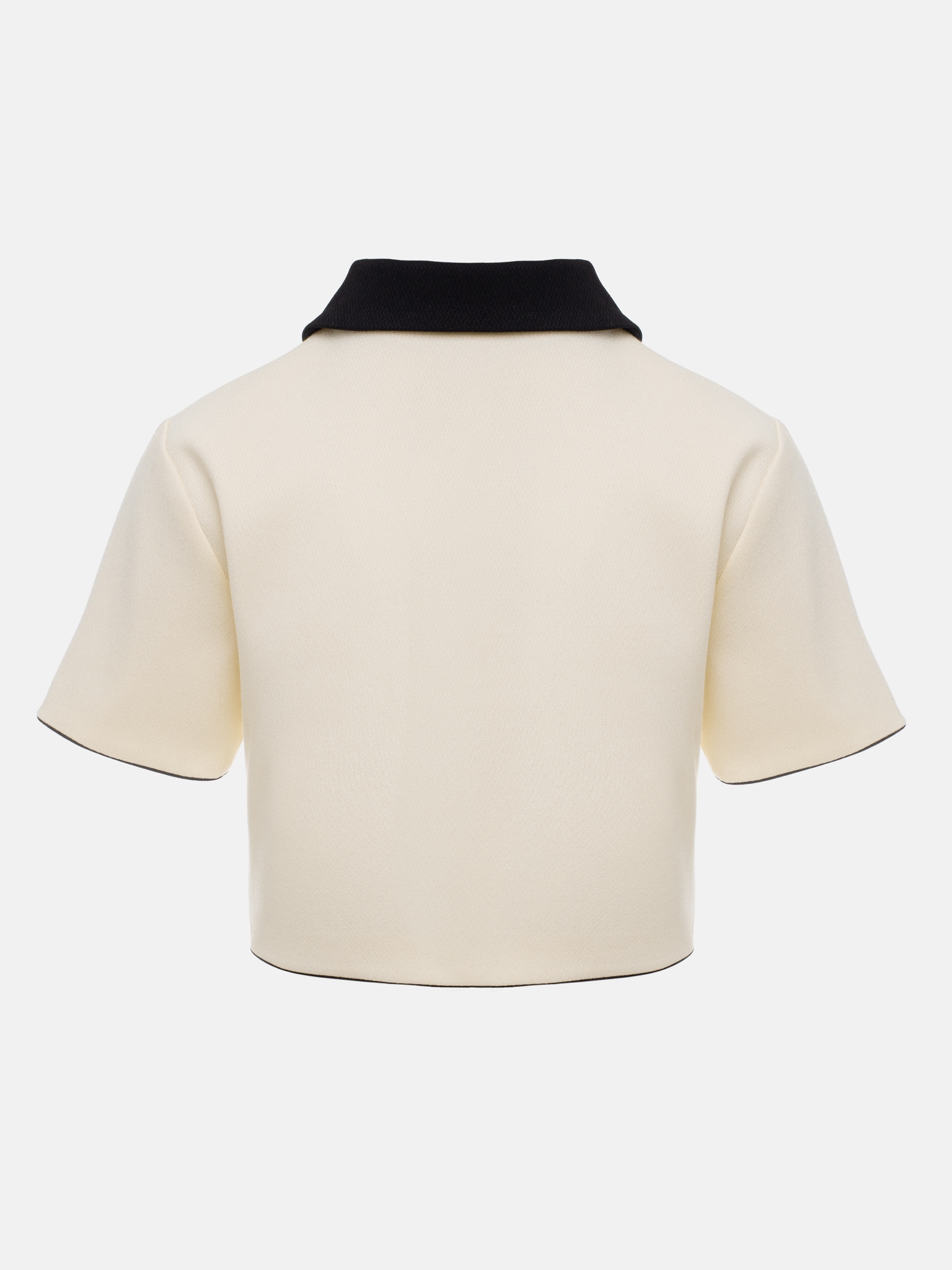 Однобортный жакет с короткими рукавами и контрастным декором