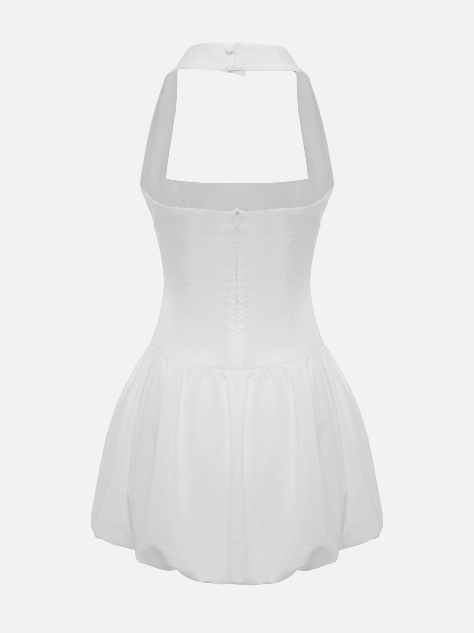 Платье мини на широких бретелях с объемной юбкой