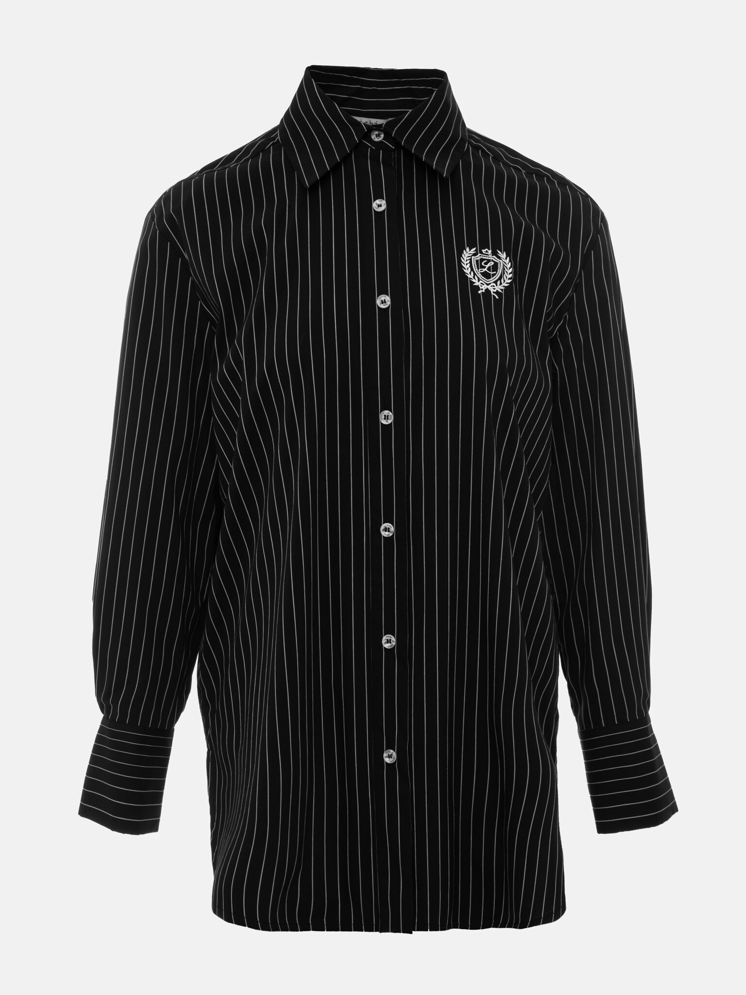 Straight striped shirt with chest embroidery :: LICHI - Online fashion ...