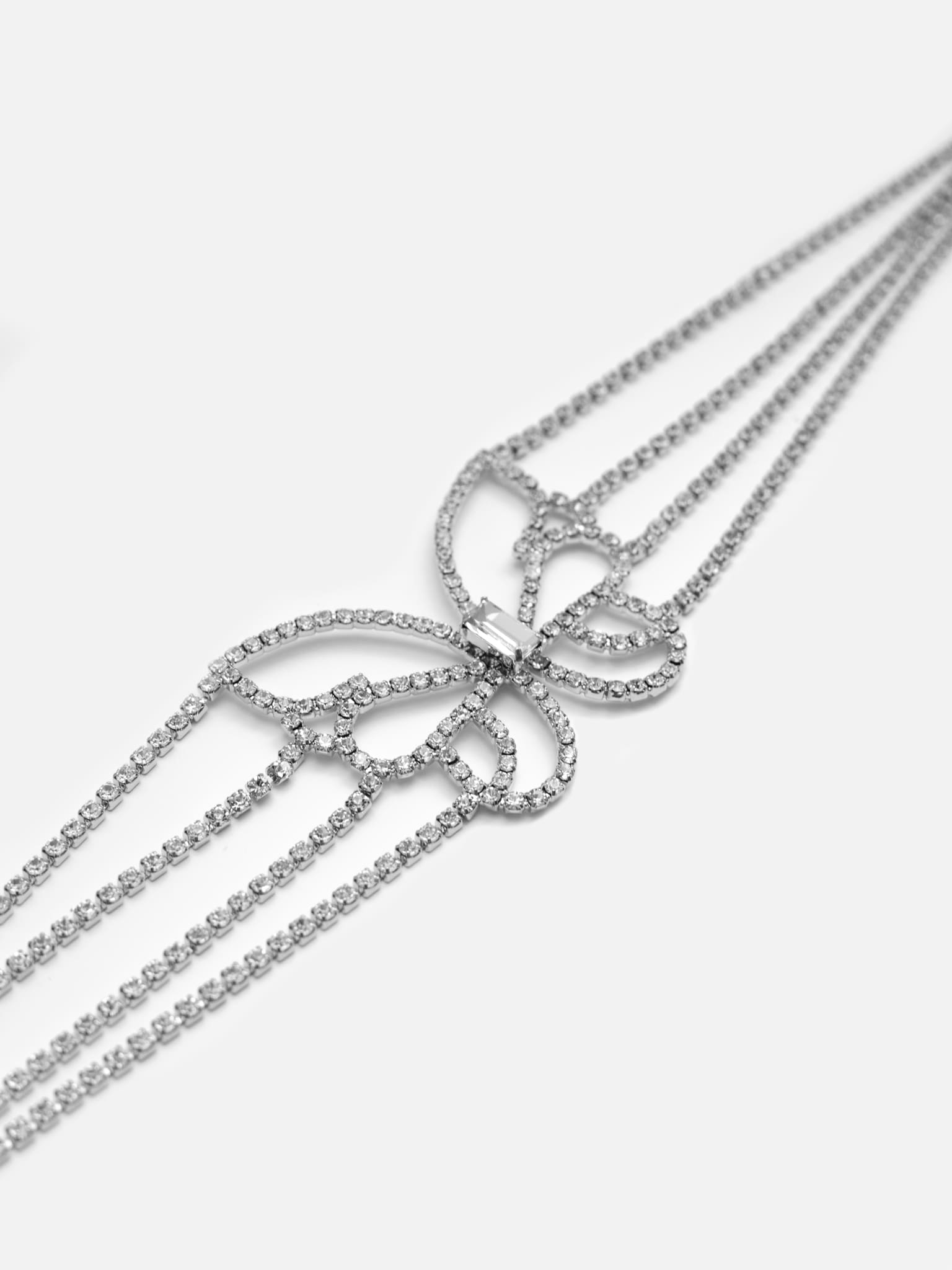 Rhinestone choker with butterfly decoration