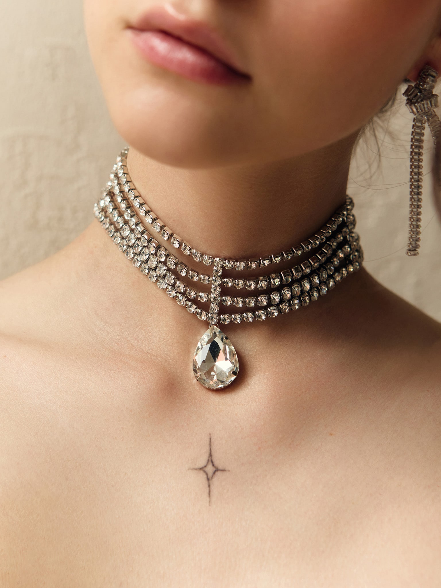 Diamond Choker Choker Crystal Necklace Crystal Necklace Thick