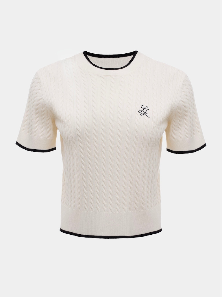 Knitted top with monogram