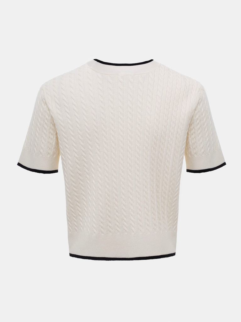 Knitted top with monogram