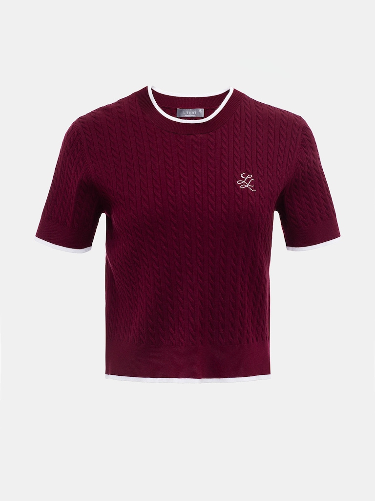 Knitted top with monogram