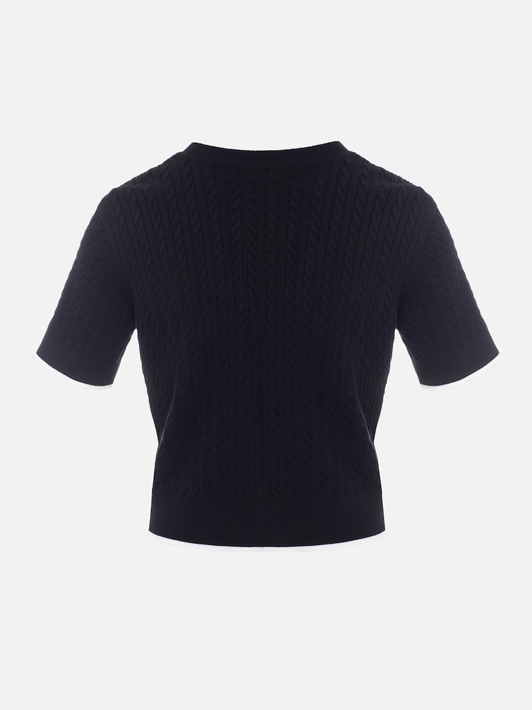 Knitted top with monogram