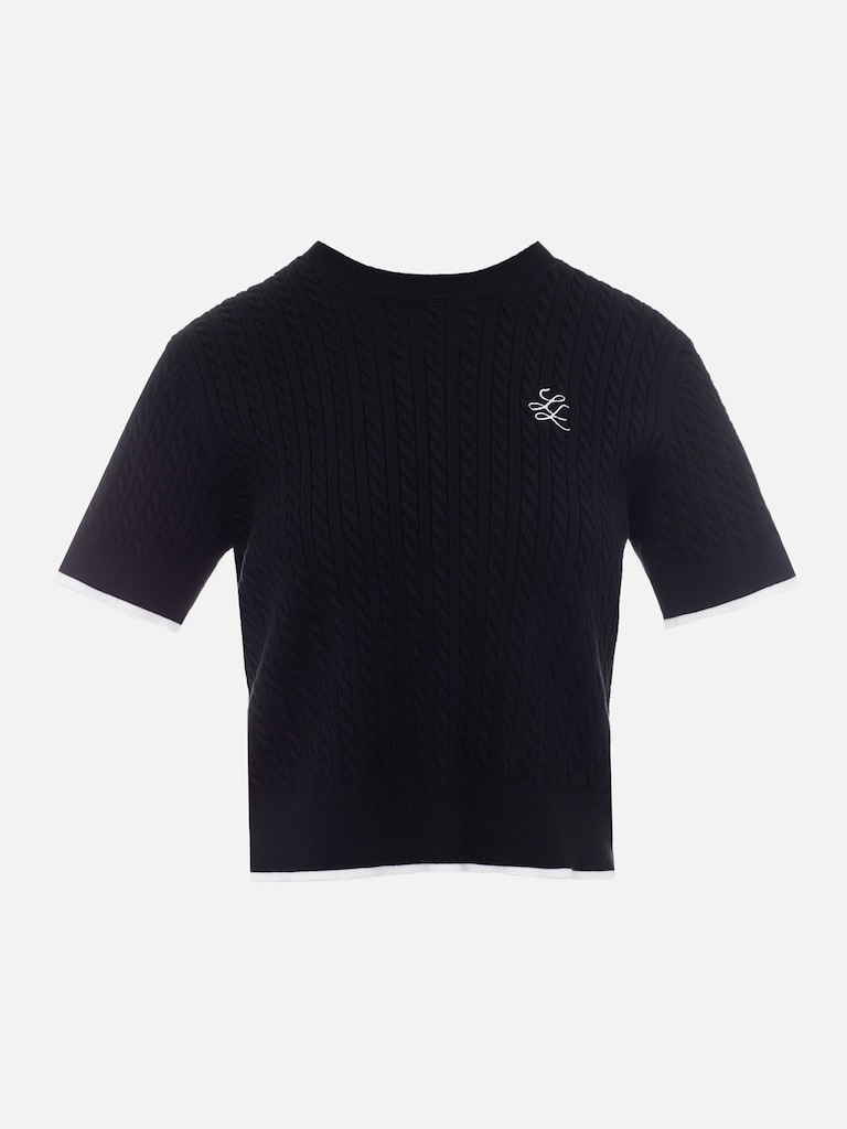 Knitted top with monogram