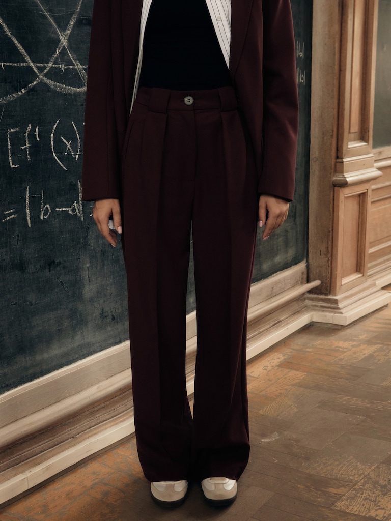 Pantalon de costume avec rabats à la taille