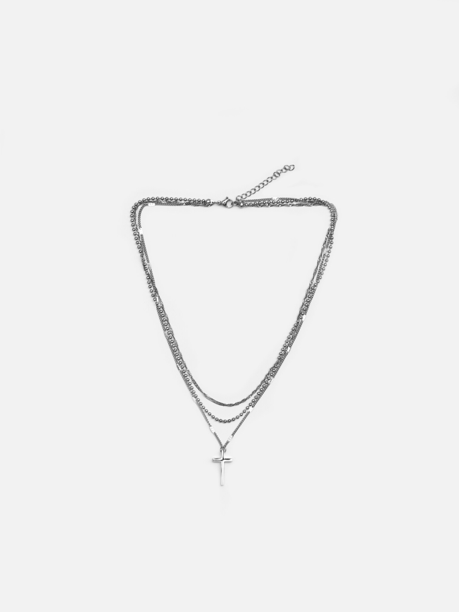 Многоуровневое колье с подвеской-крестом :: LICHI - Online fashion store