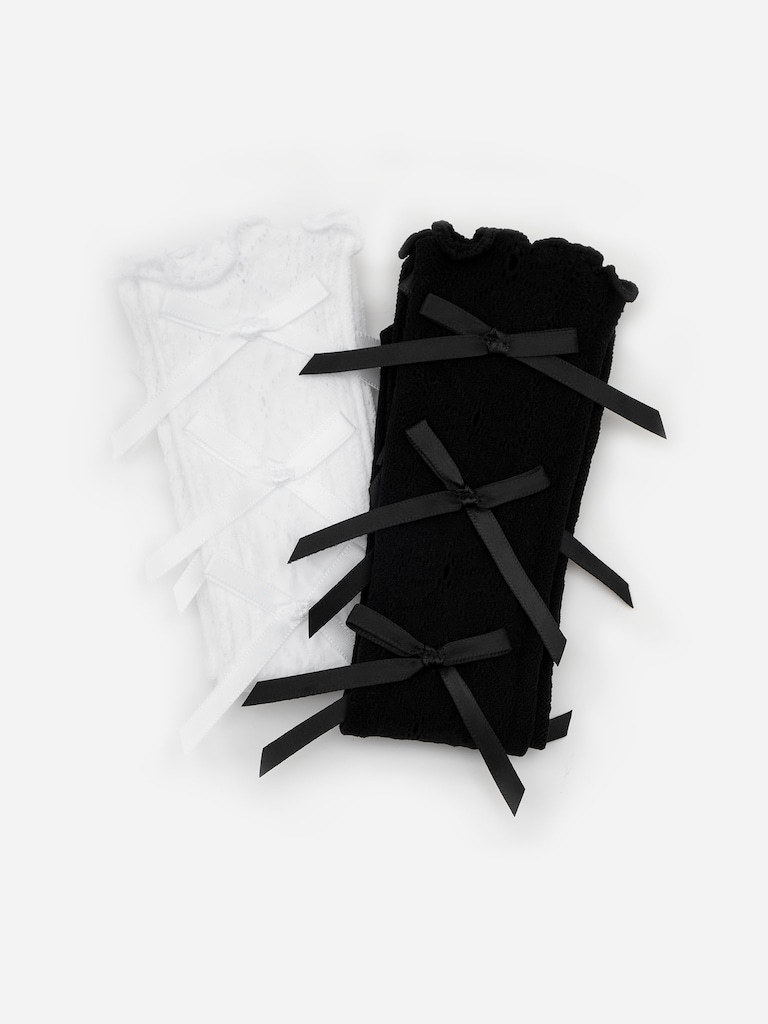 Комплект из двух пар гольфов с бантами