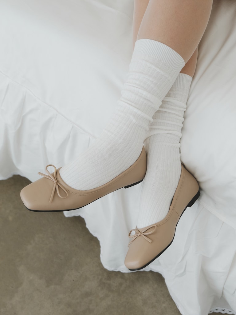 Рельефные гольфы с манжетами в рубчик