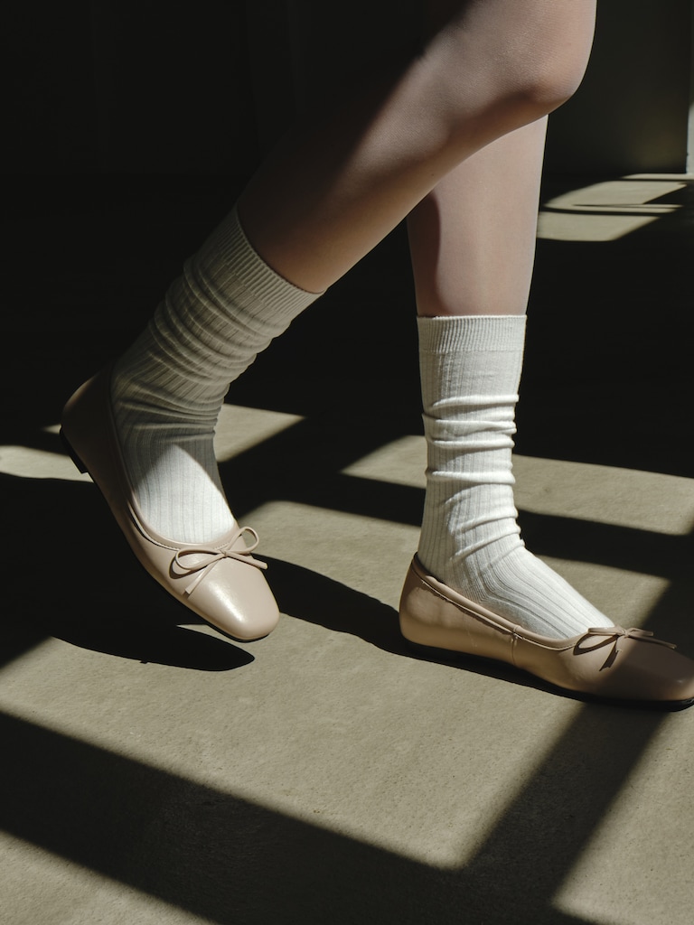 Рельефные гольфы с манжетами в рубчик