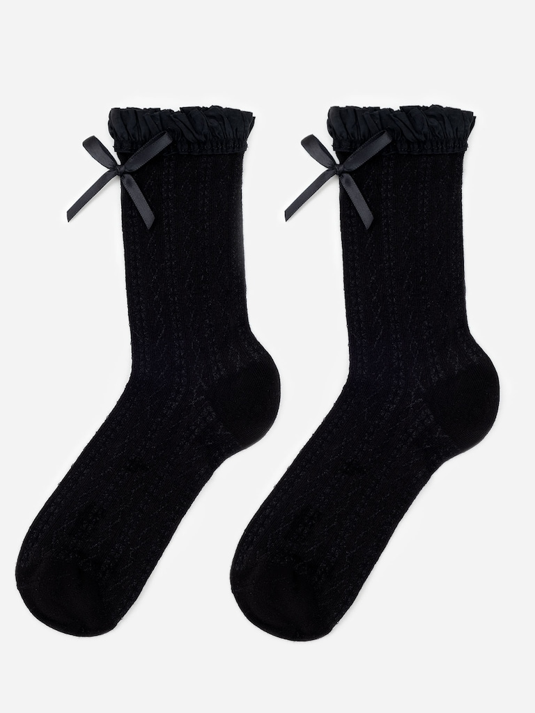 Комплект носков с оборками и бантами