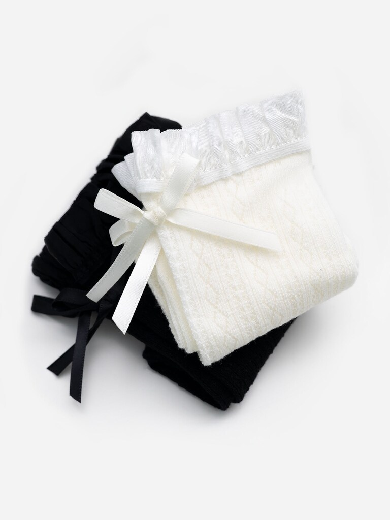 Комплект носков с оборками и бантами